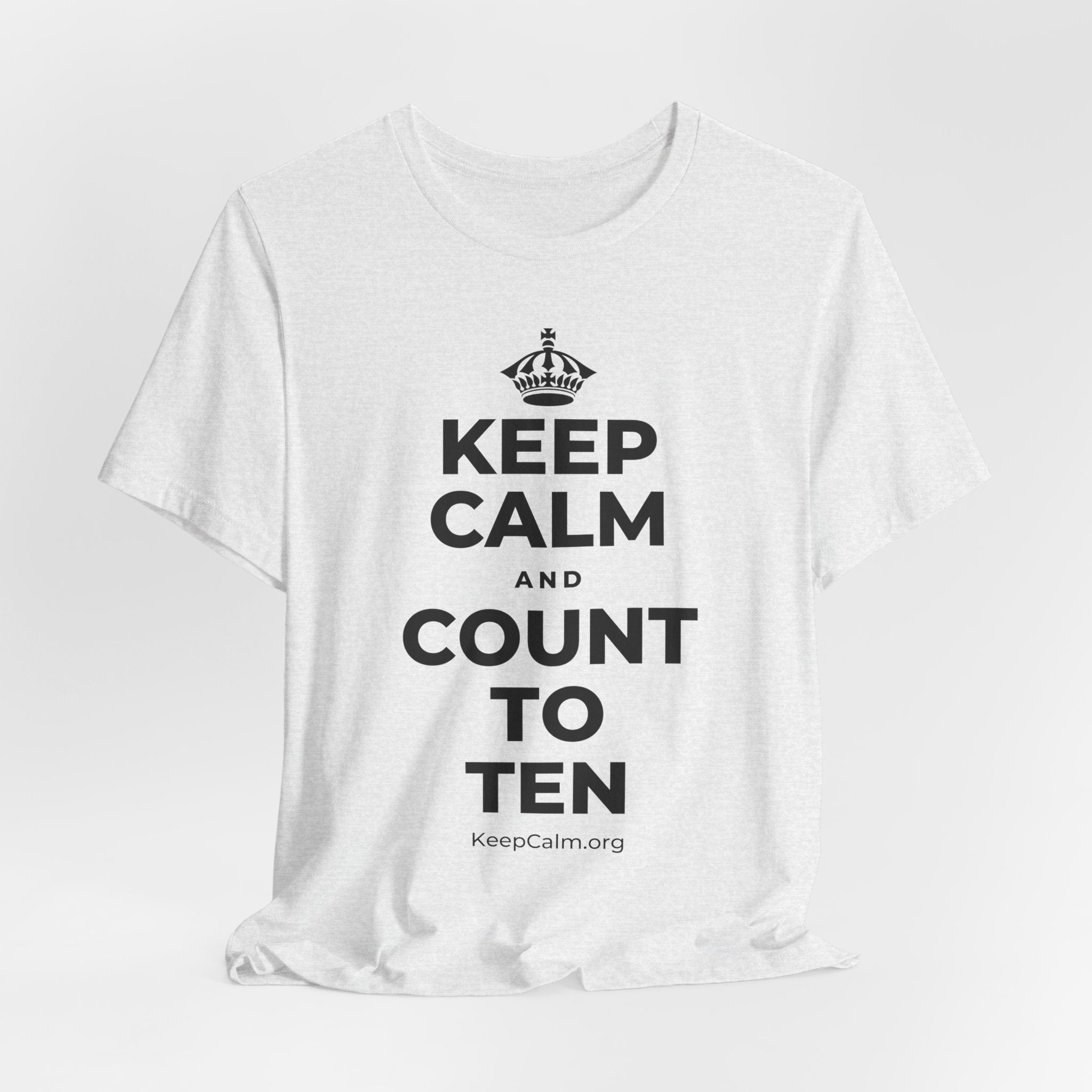 KEEP CALM AND COUNT TO TEN T-Shirt (Soft Cream–Heather Mauve)