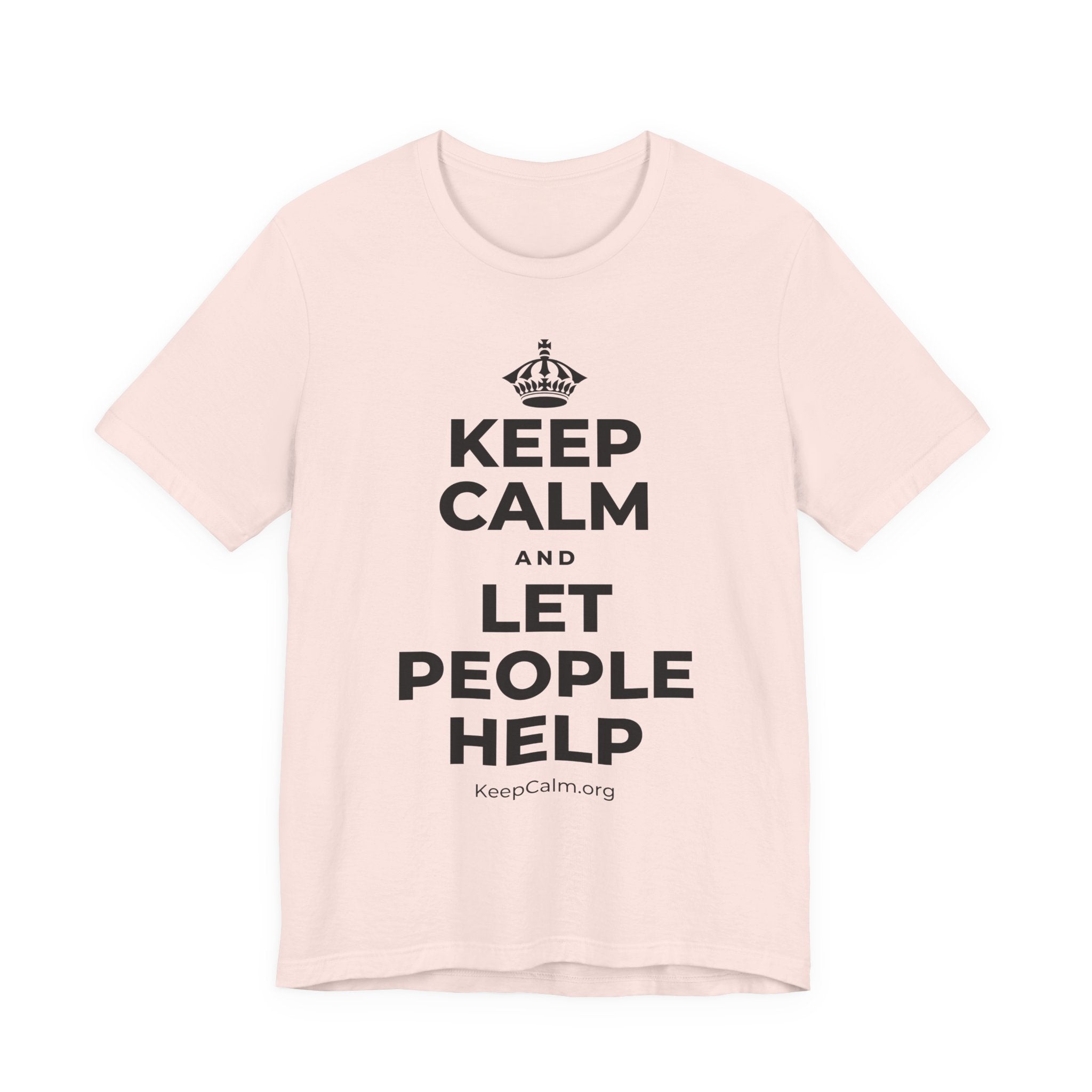 KEEP CALM AND LET PEOPLE HELP T-Shirt (Soft Cream–Heather Mauve)