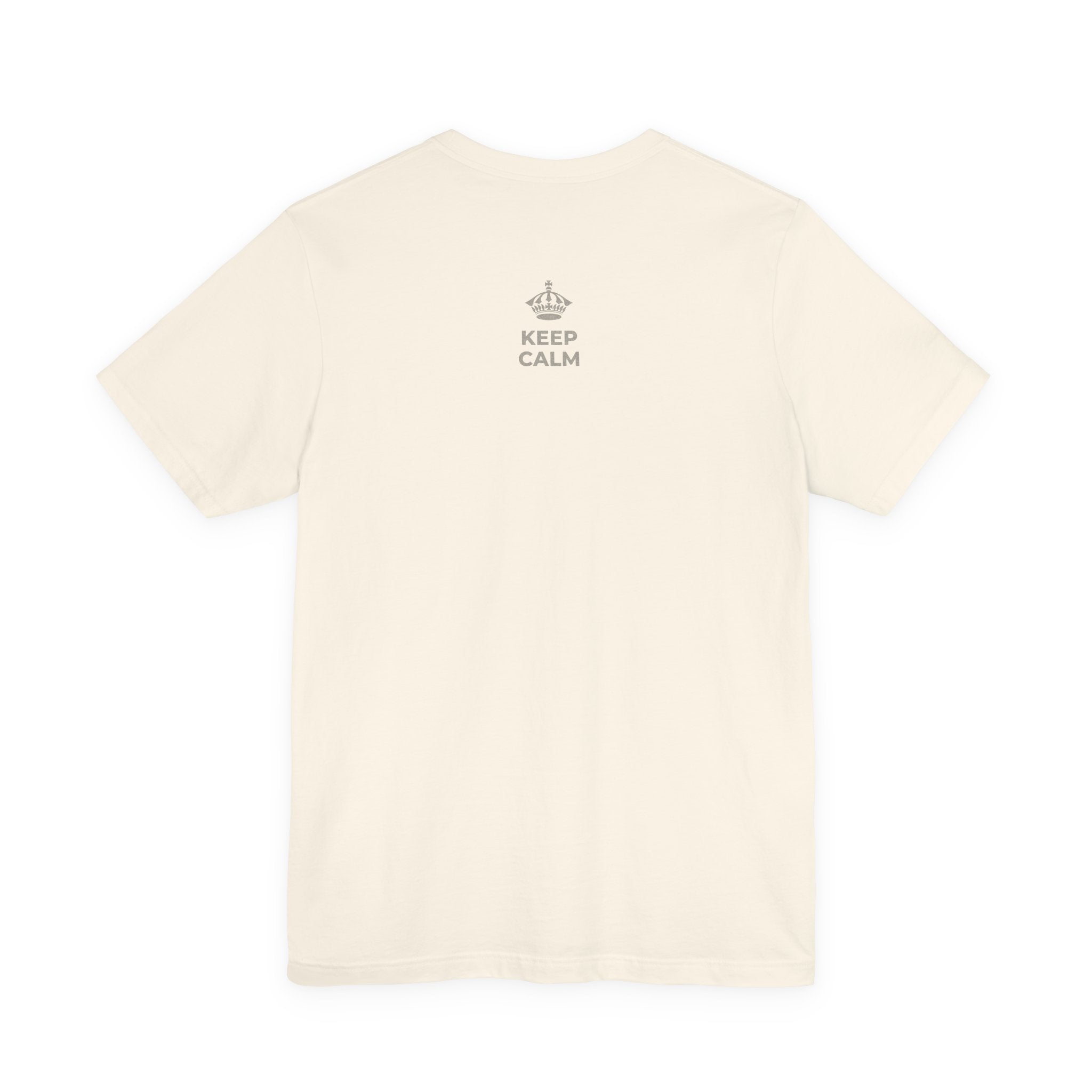 KEEP CALM AND BEGIN WHERE YOU ARE T-Shirt (White–Asphalt)
