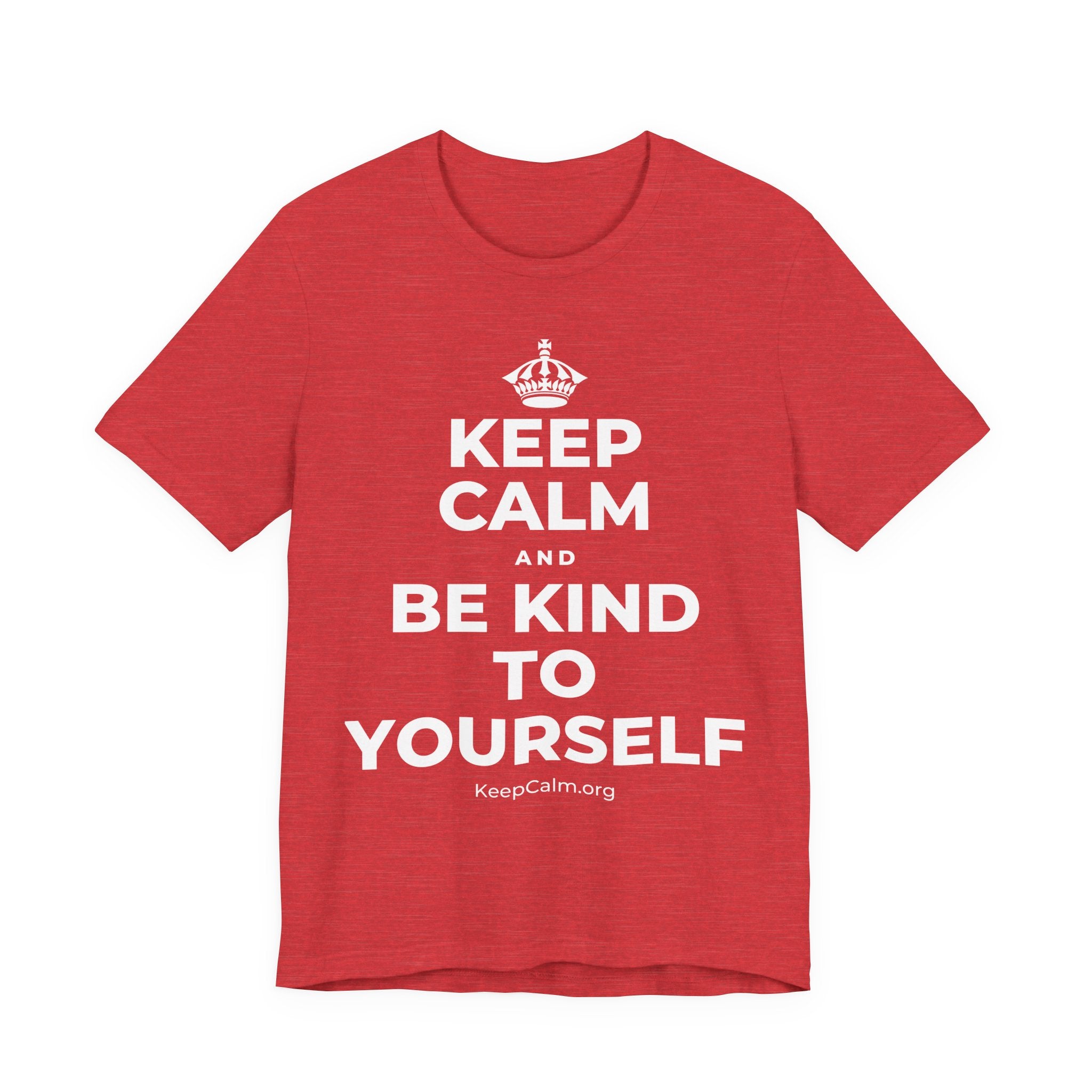 KEEP CALM AND BE KIND TO YOURSELF T-Shirt (Baby Blue–Silver)