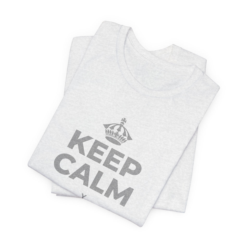 KEEP CALM Y ELIGE LA ALEGRÍA T-Shirt (Soft Cream–Heather Mauve)