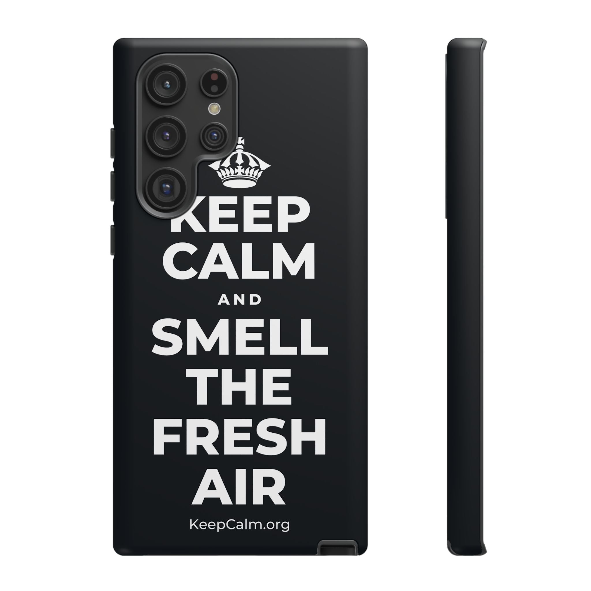 KEEP CALM AND SMELL THE FRESH AIR Phone Case (Dark)