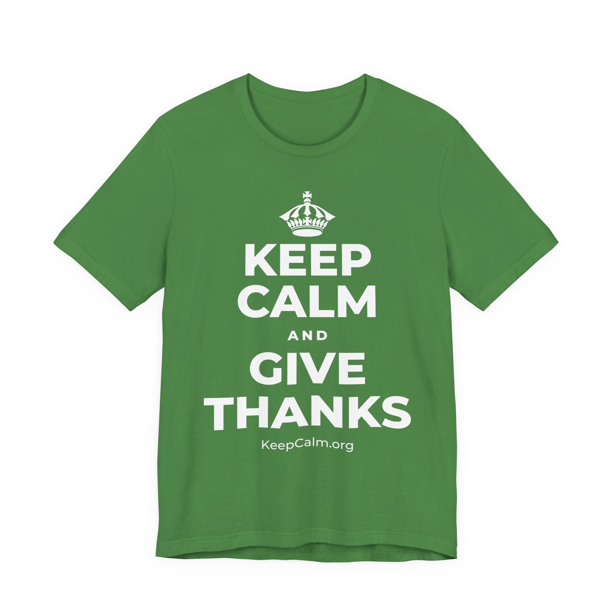 KEEP CALM AND GIVE THANKS T-Shirt (Baby Blue–Silver)