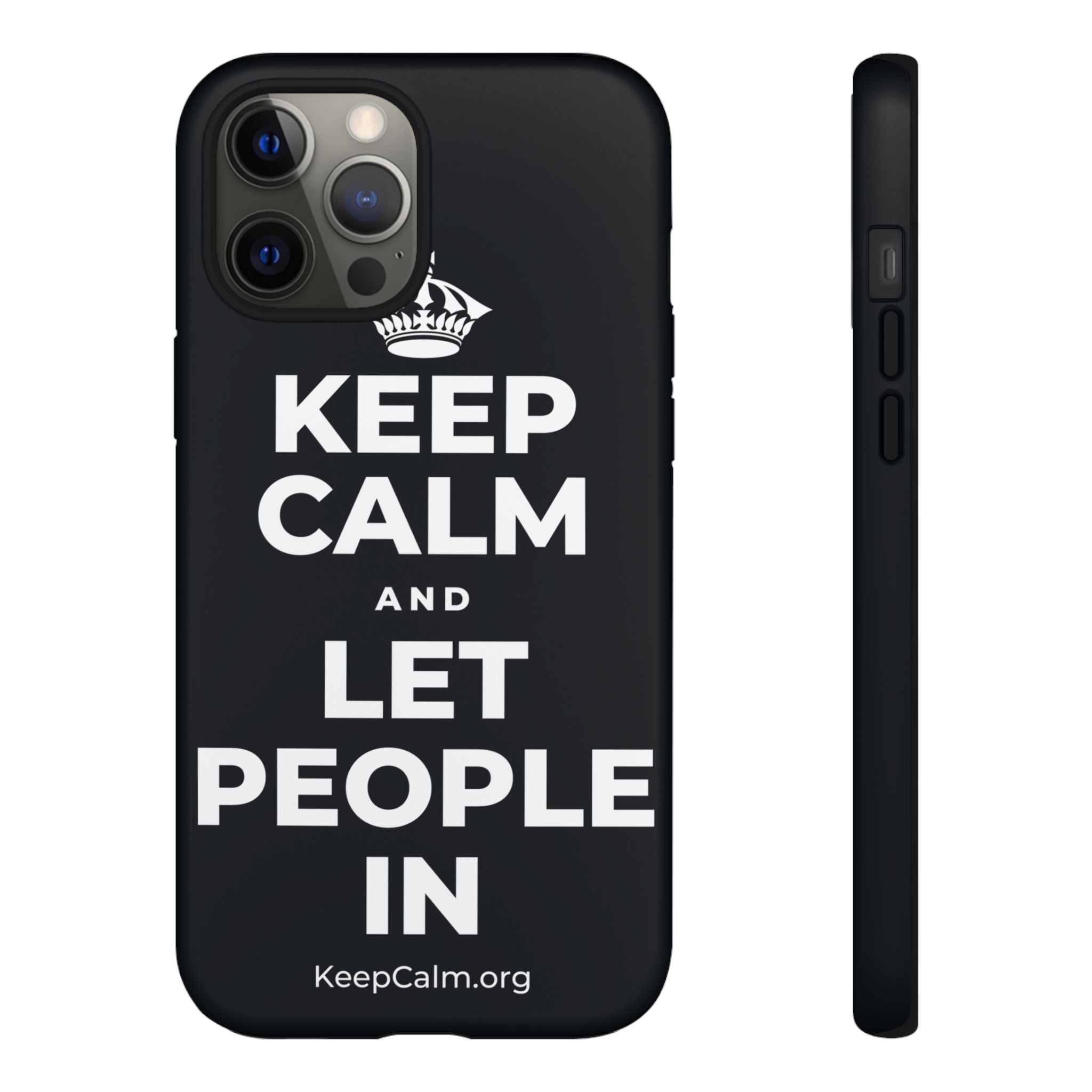 KEEP CALM AND LET PEOPLE IN Phone Case (Dark)