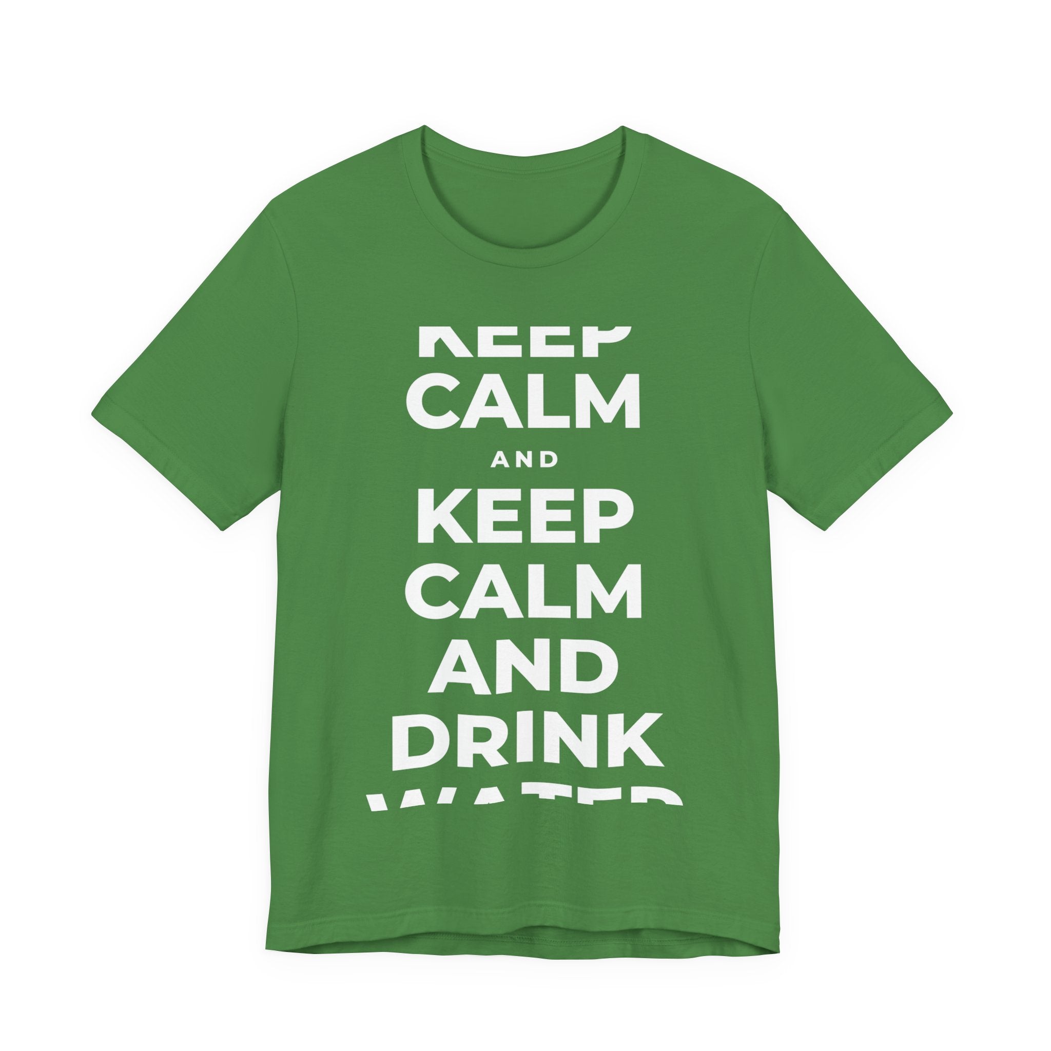 KEEP CALM AND DRINK WATER T-Shirt (Baby Blue–Silver)