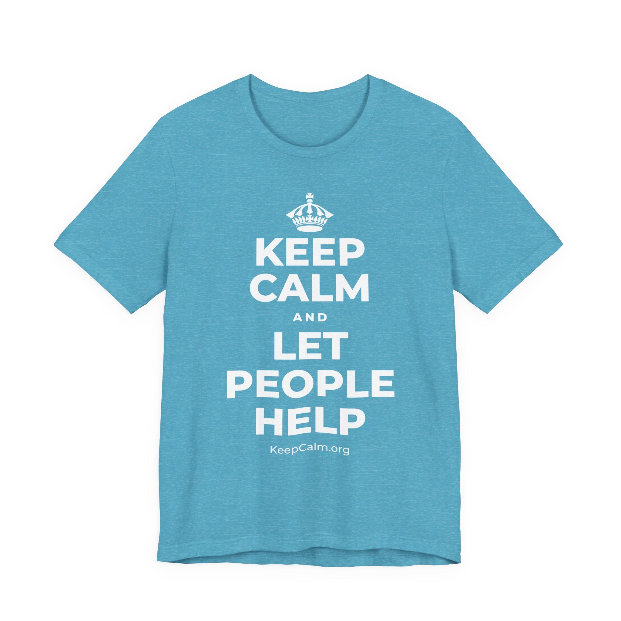 KEEP CALM AND LET PEOPLE HELP T-Shirt (Soft Cream–Heather Mauve)