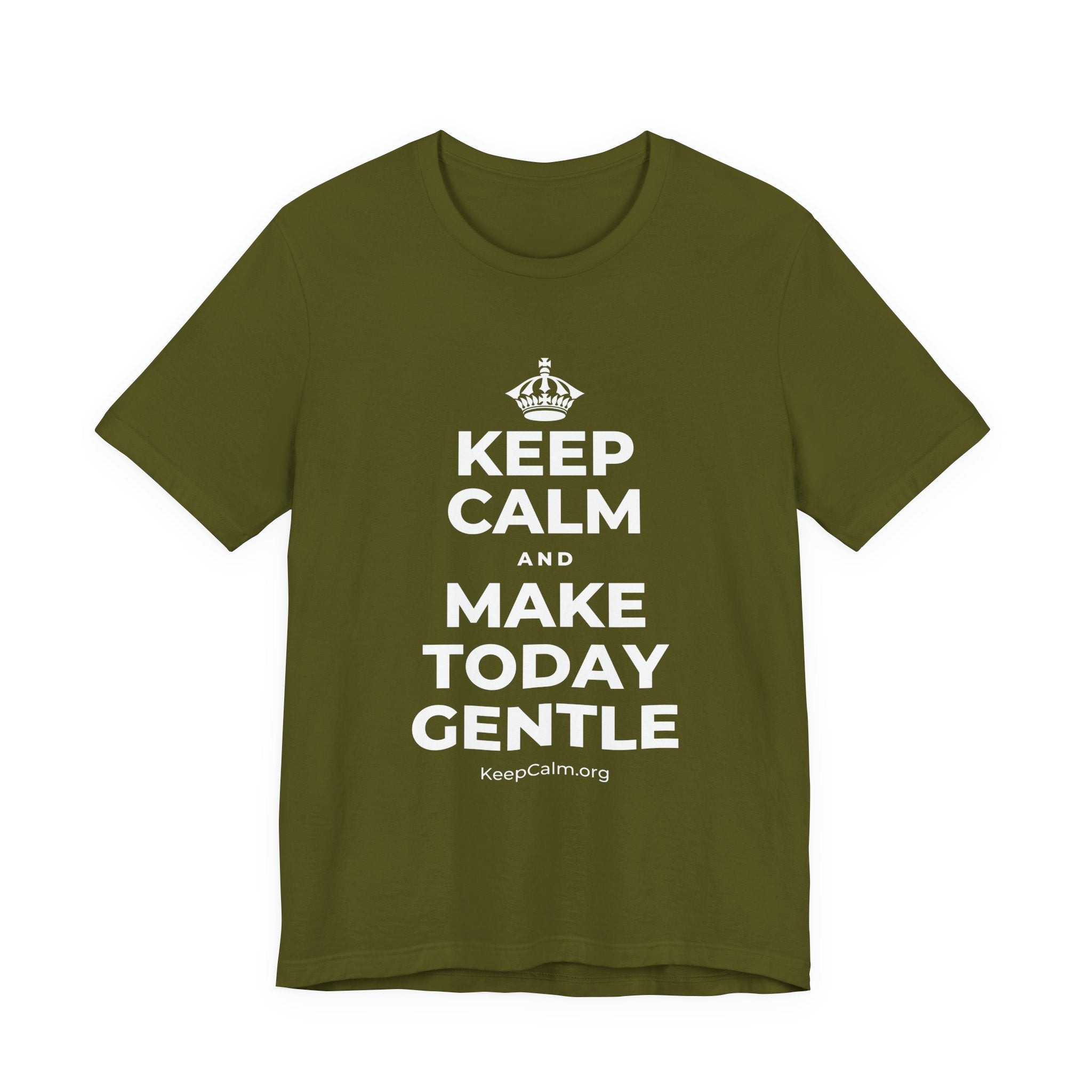 KEEP CALM AND MAKE TODAY GENTLE T-Shirt (Baby Blue–Silver)