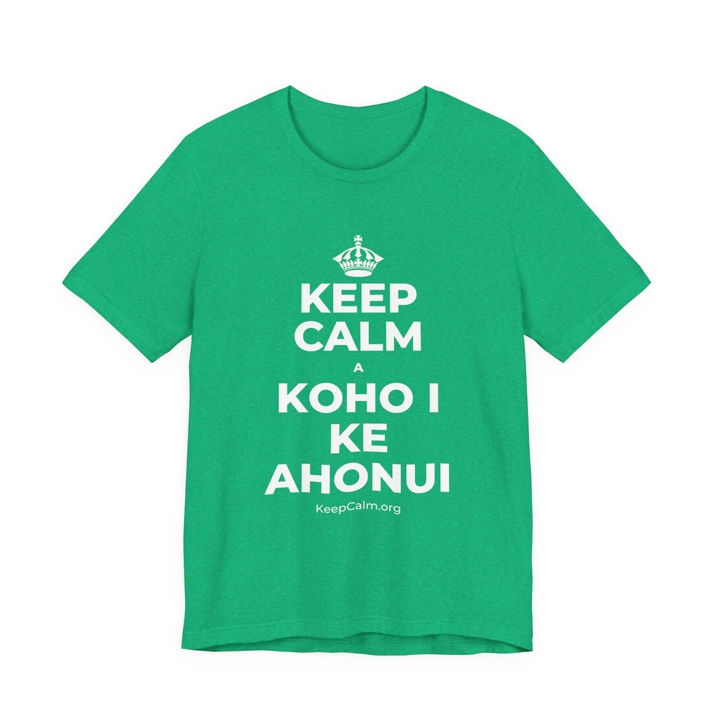 KEEP CALM A KOHO I KE AHONUI T-Shirt (Baby Blue–Silver)