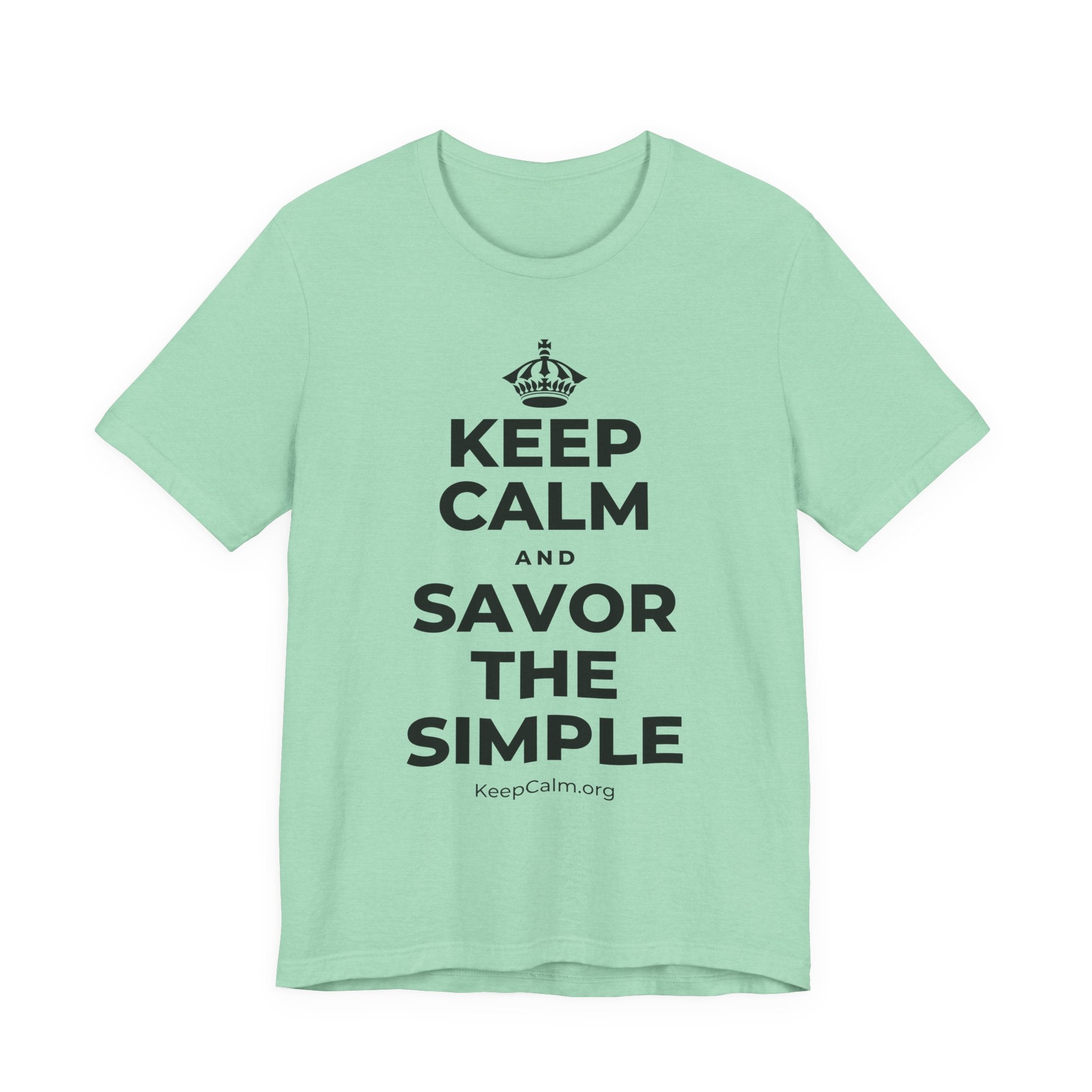 KEEP CALM AND SAVOR THE SIMPLE T-Shirt (Baby Blue–Silver)
