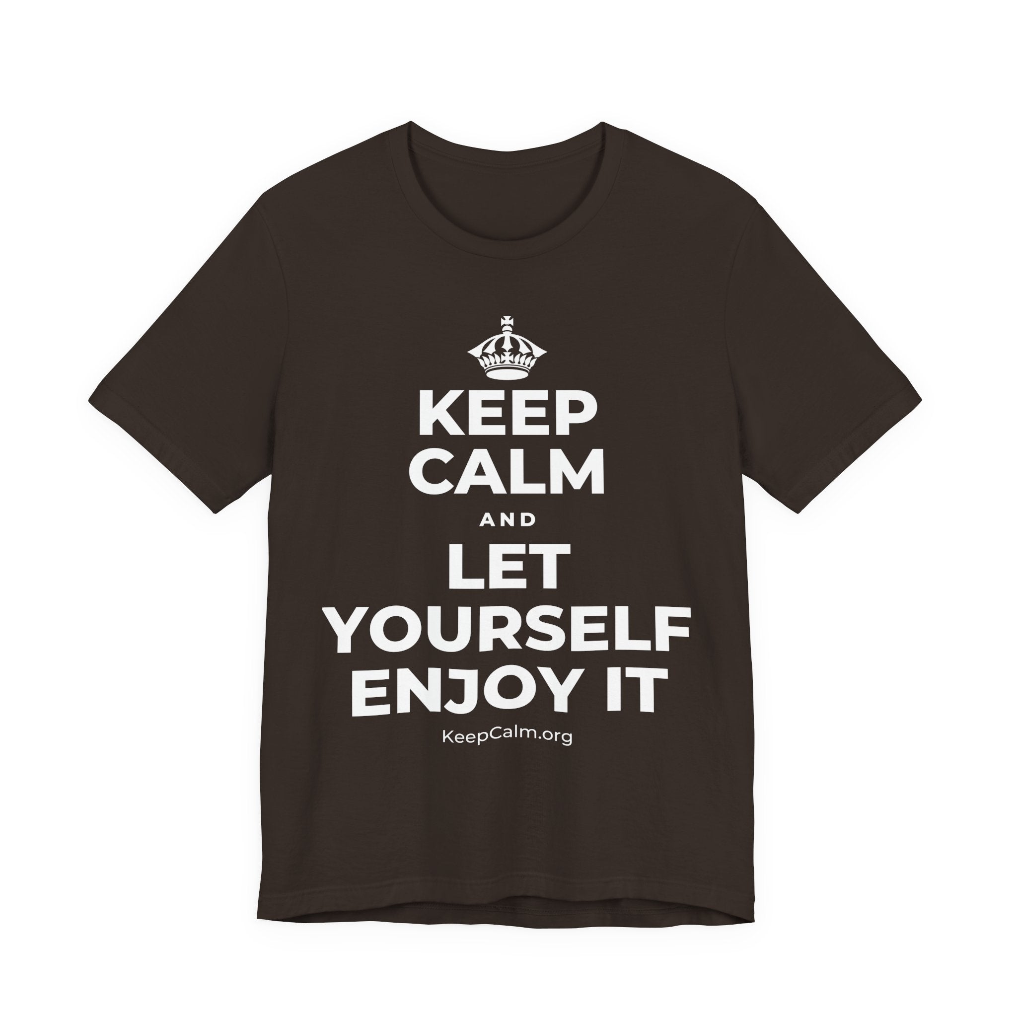 KEEP CALM AND LET YOURSELF ENJOY IT T-Shirt (Soft Cream–Heather Mauve)
