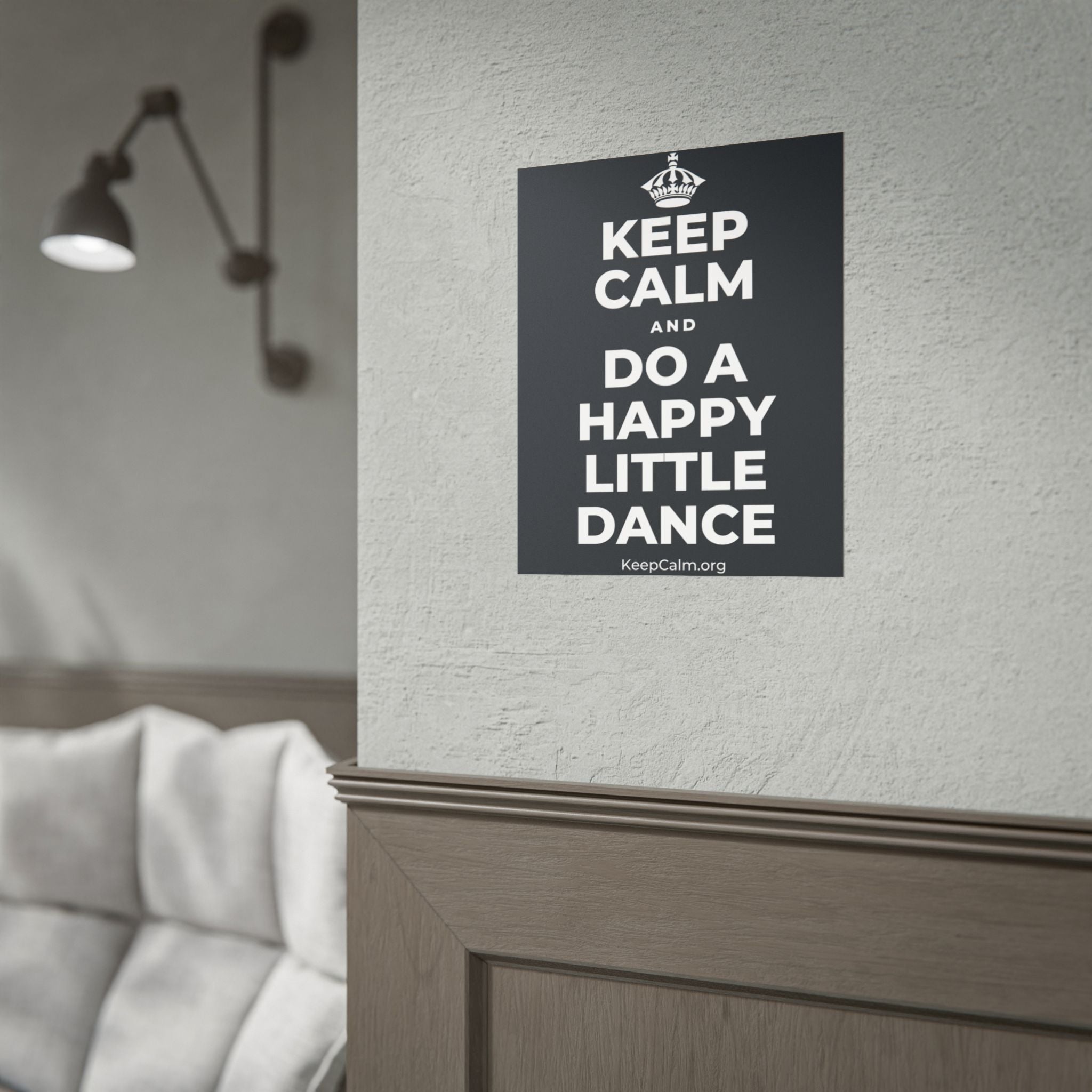 KEEP CALM AND DO A HAPPY LITTLE DANCE Poster (Dark)