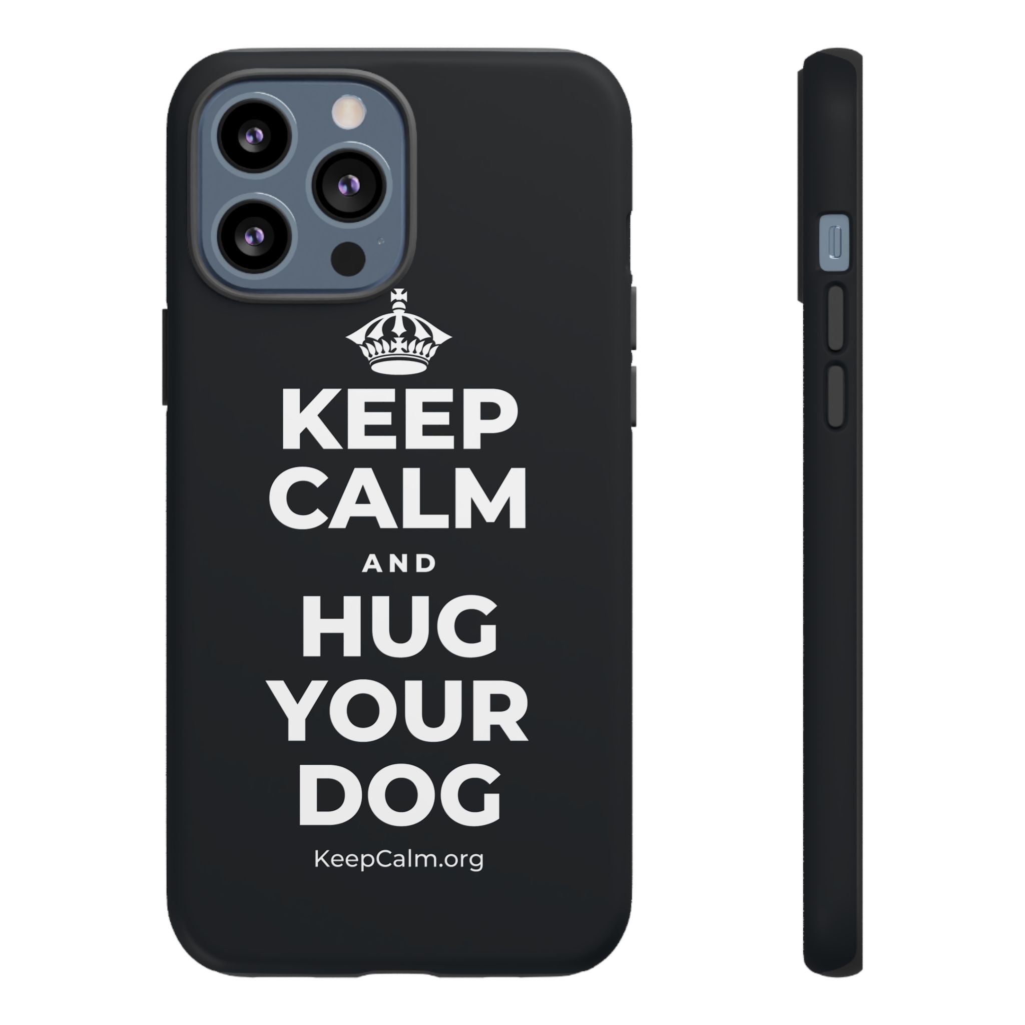 KEEP CALM AND HUG YOUR DOG Phone Case (Dark)