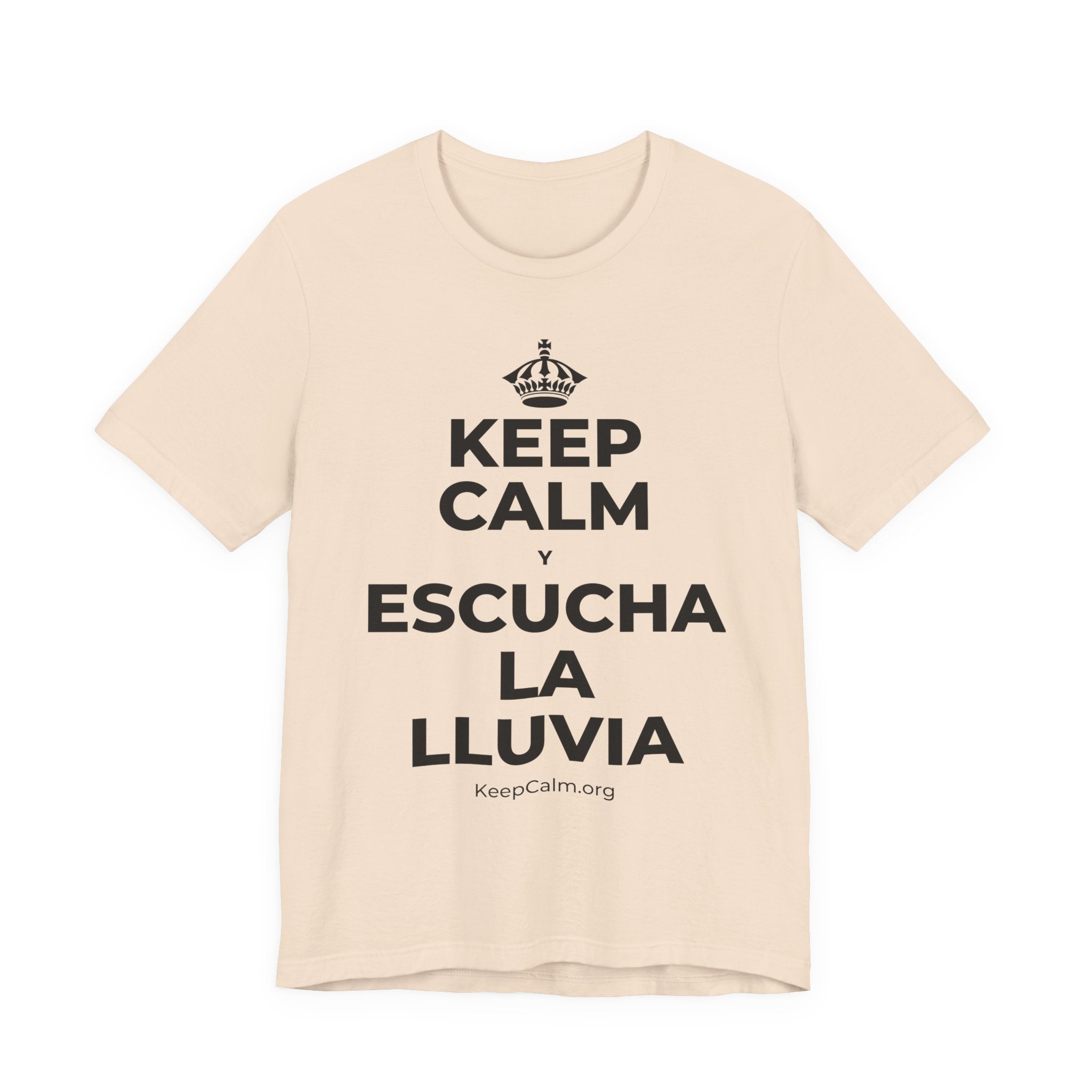 KEEP CALM Y ESCUCHA LA LLUVIA T-Shirt (Soft Cream–Heather Mauve)