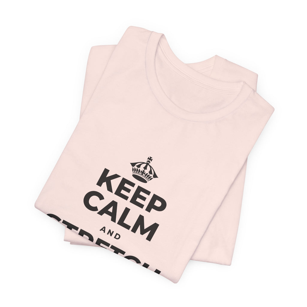 KEEP CALM AND STRETCH AND YAWN IT OUT T-Shirt (Soft Cream–Heather Mauve)
