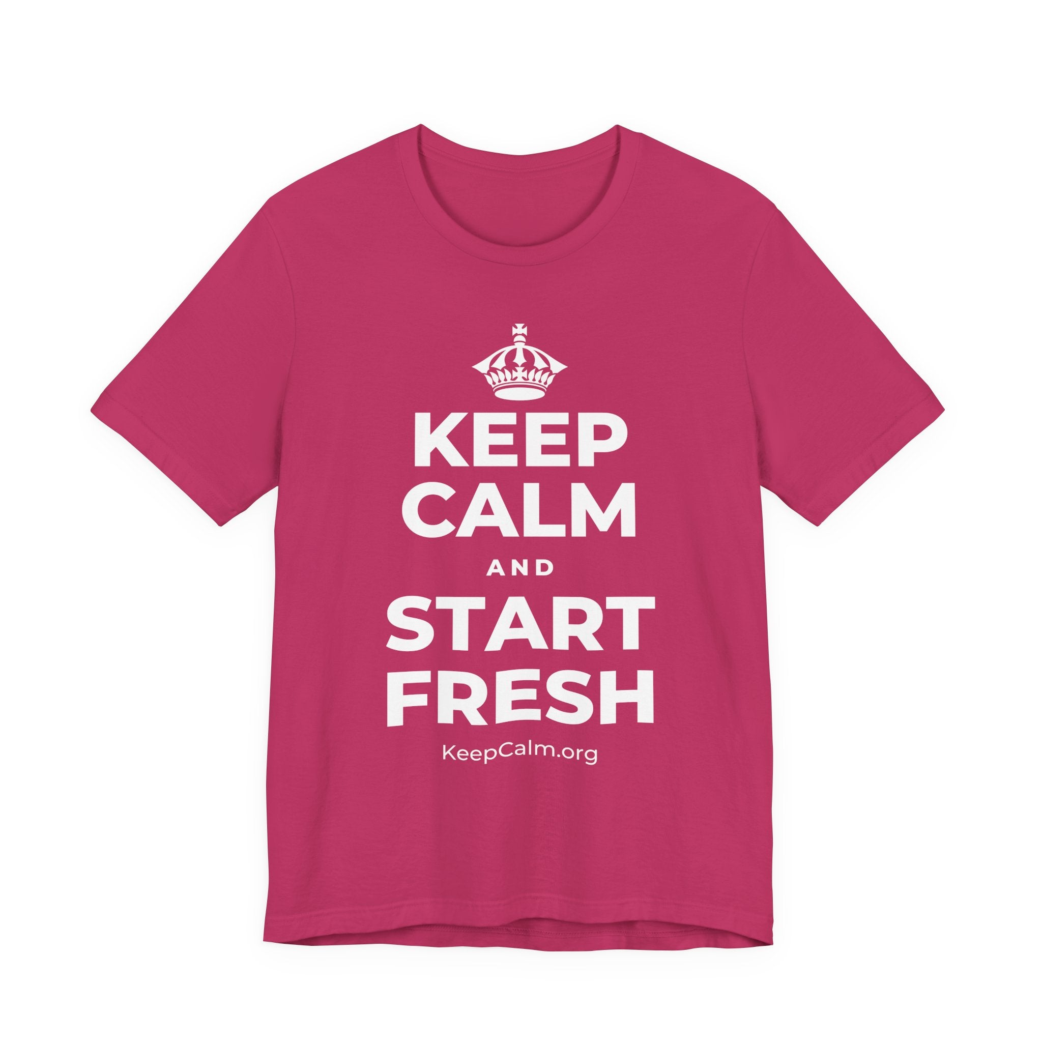 KEEP CALM AND START FRESH T-Shirt (Baby Blue–Silver)