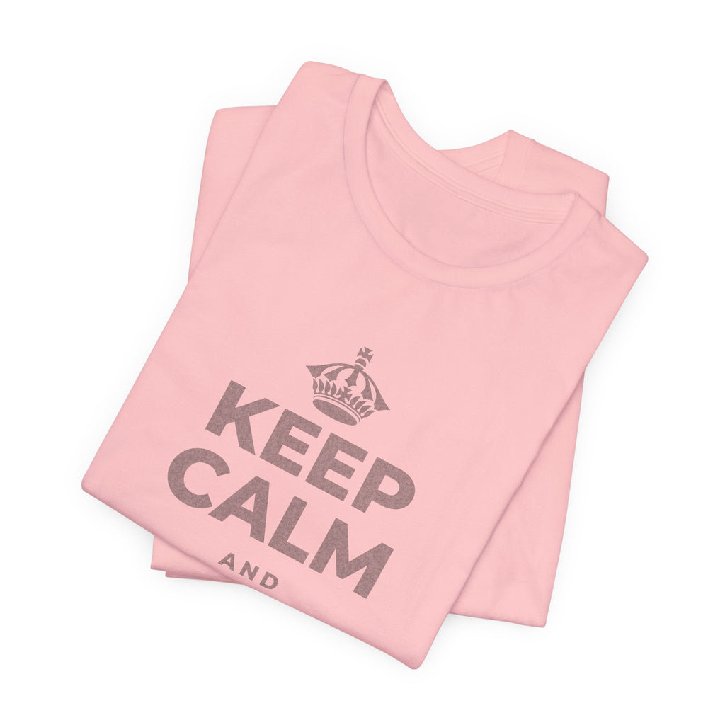 KEEP CALM AND GO ANYWAY T-Shirt (White–Asphalt)