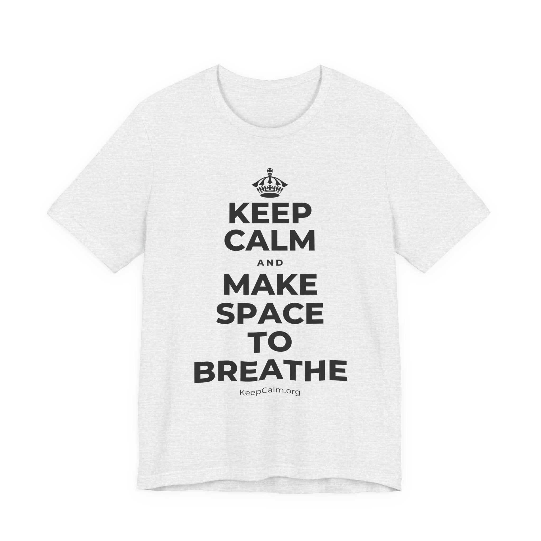 KEEP CALM AND MAKE SPACE TO BREATHE T-Shirt (Soft Cream–Heather Mauve)