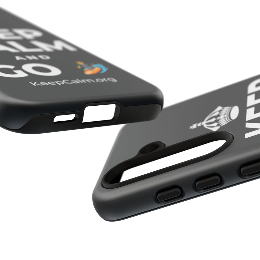 KEEP CALM AND GO 🏄 Phone Case (Dark)