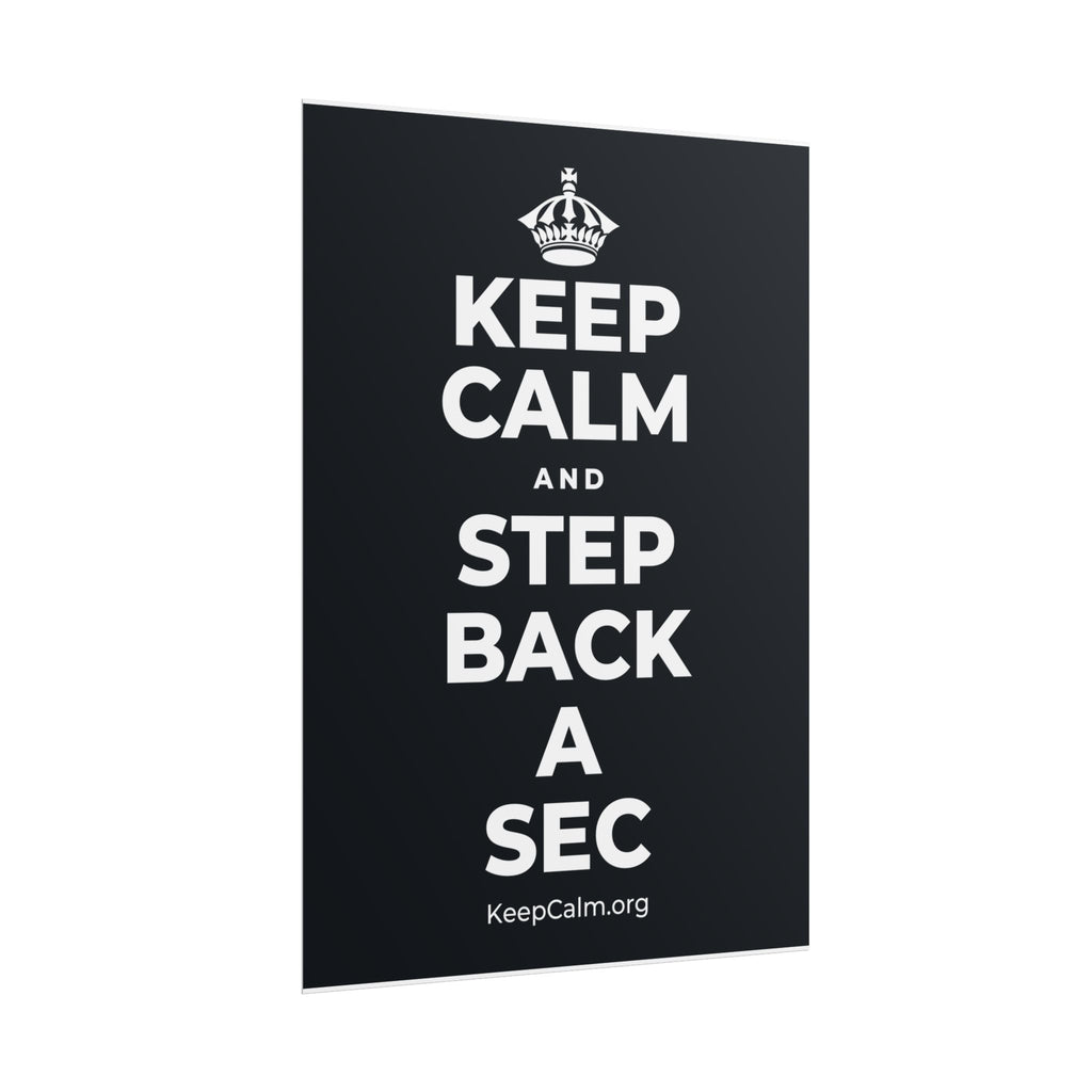 KEEP CALM AND STEP BACK A SEC Poster (Dark)
