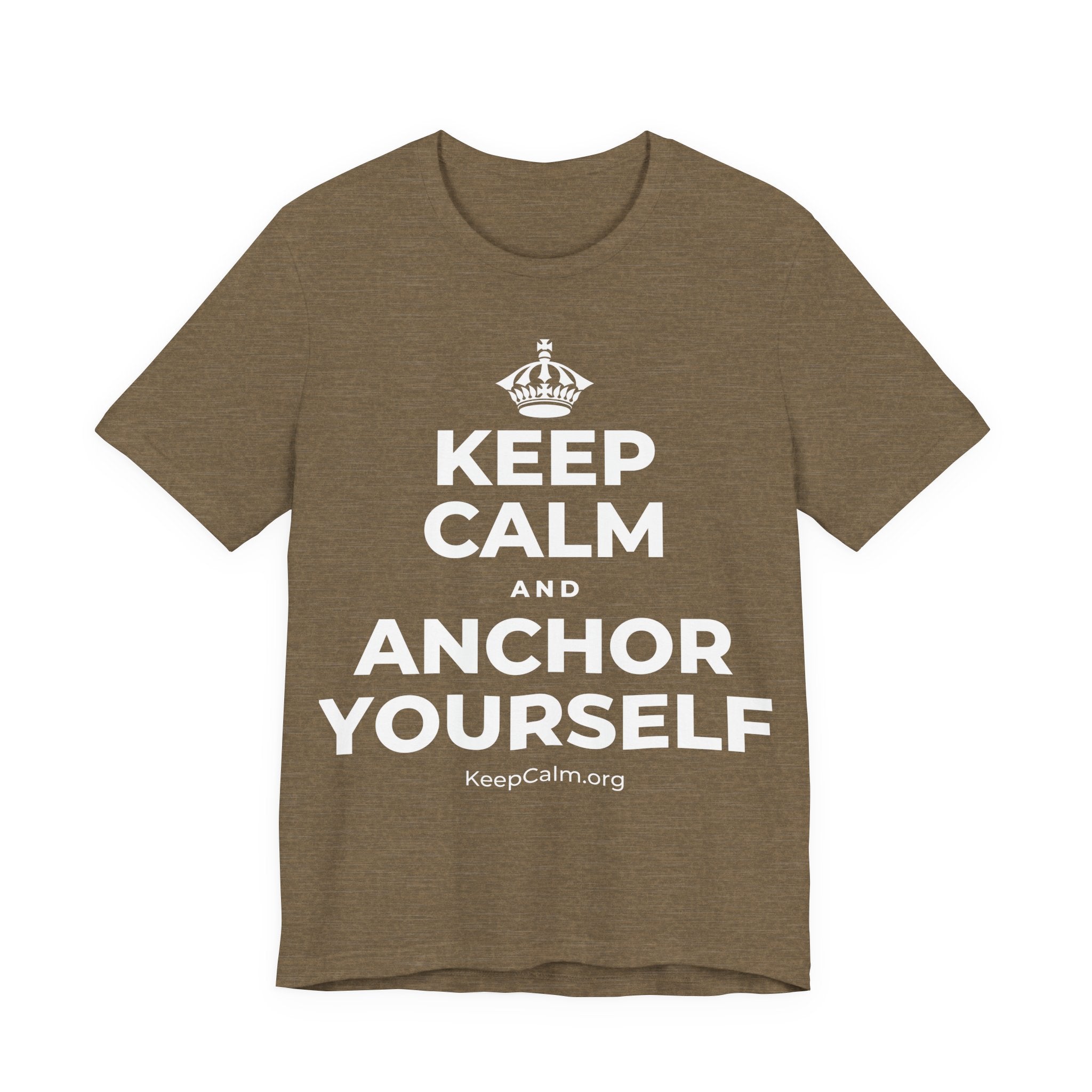 KEEP CALM AND ANCHOR YOURSELF T-Shirt (Soft Cream–Heather Mauve)