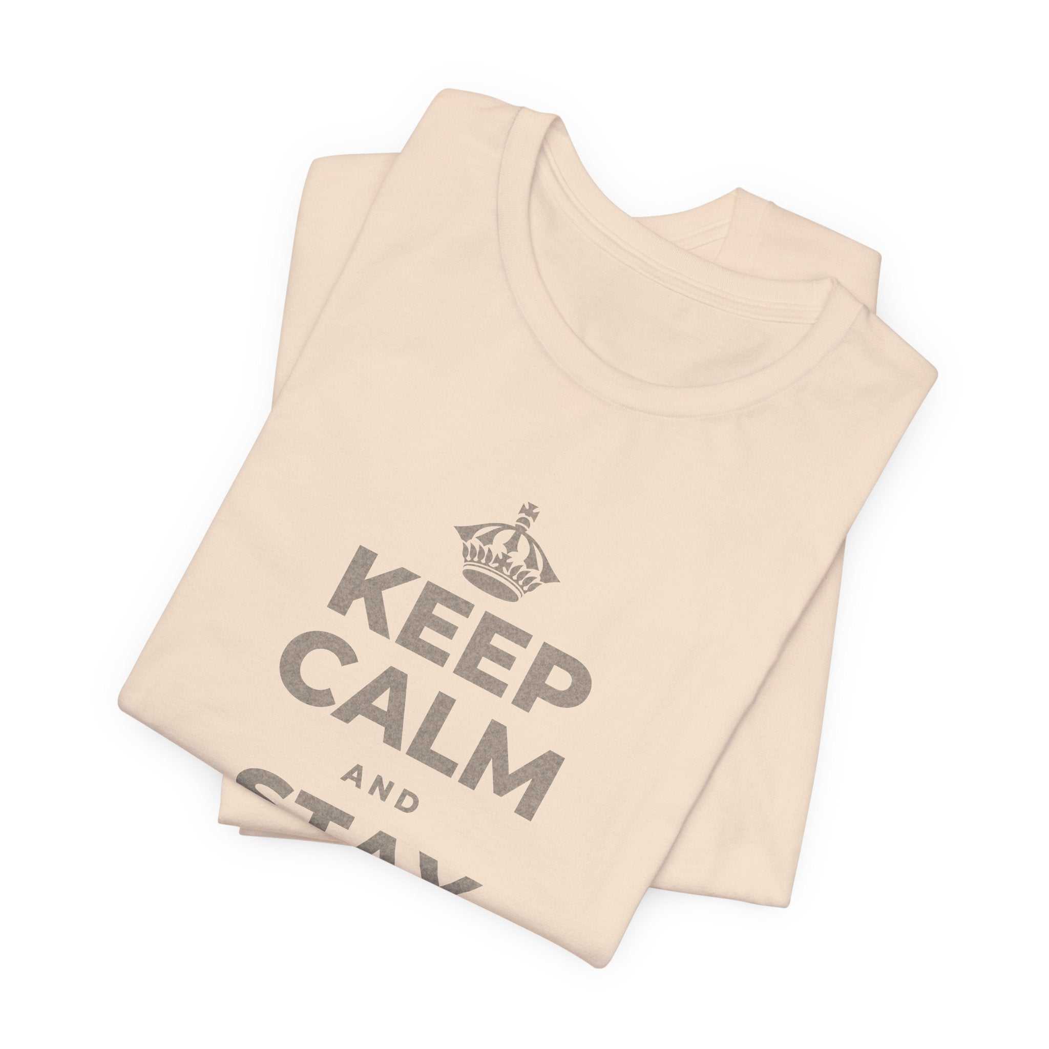KEEP CALM AND STAY YOURSELF T-Shirt (Soft Cream–Heather Mauve)