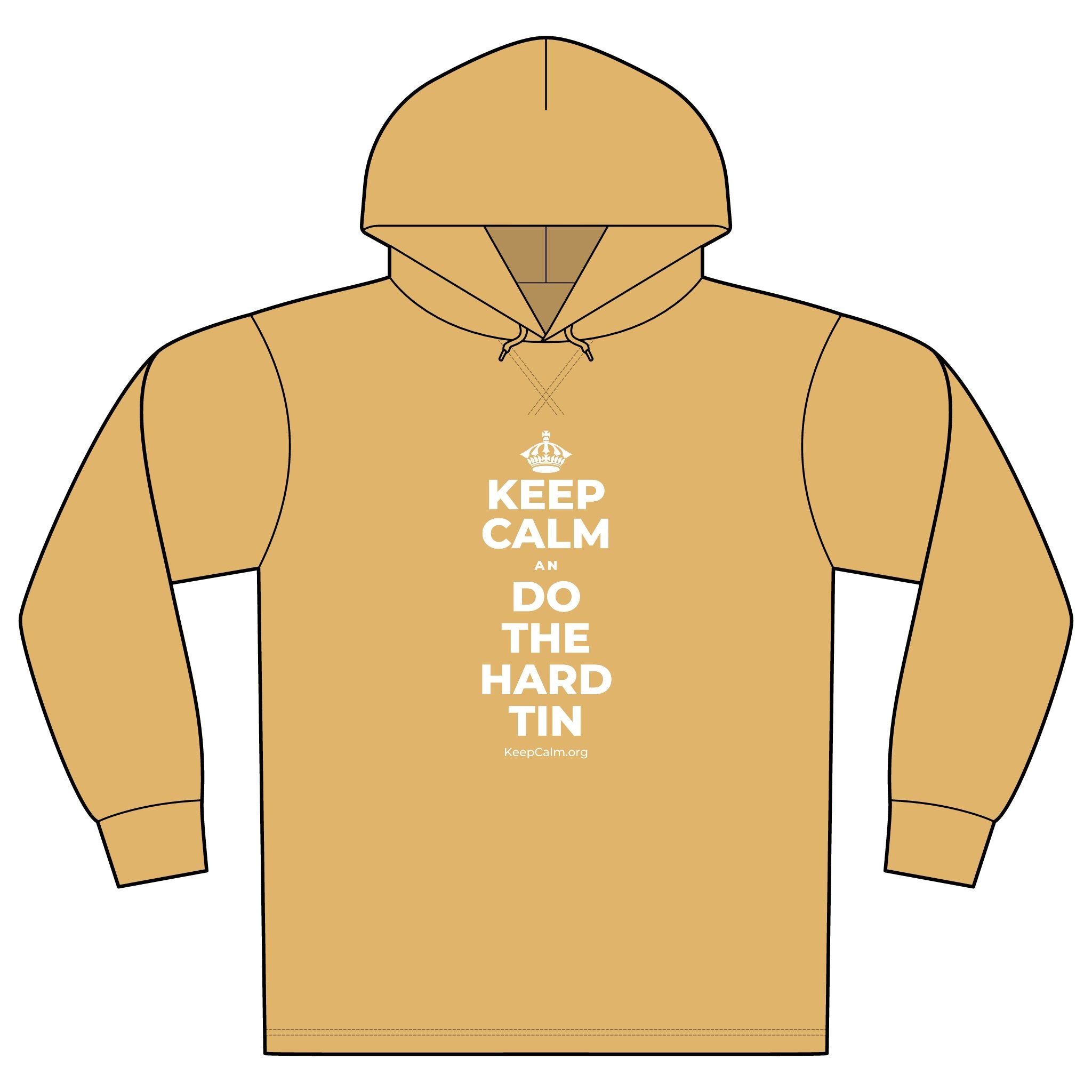 KEEP CALM AN DO THE HARD TIN Organic Hoodie Tee