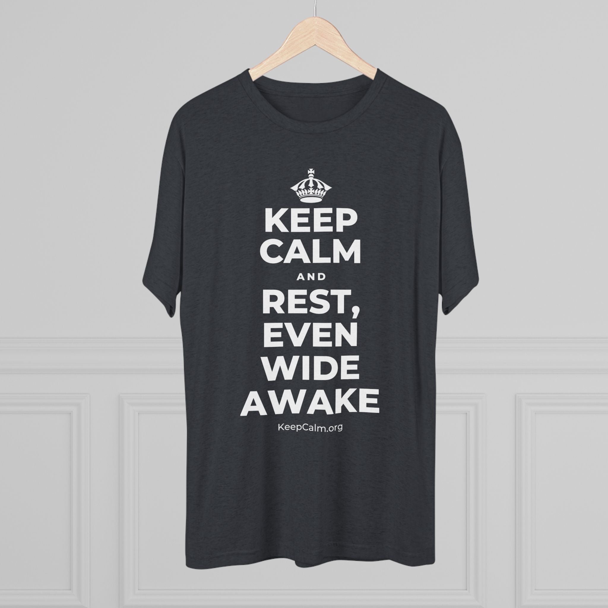 KEEP CALM AND REST, EVEN WIDE AWAKE Tri-Blend Tee
