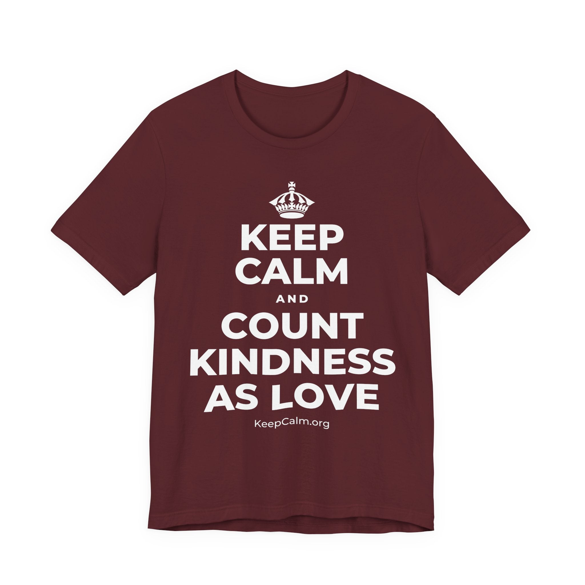 KEEP CALM AND COUNT KINDNESS AS LOVE T-Shirt (Baby Blue–Silver)