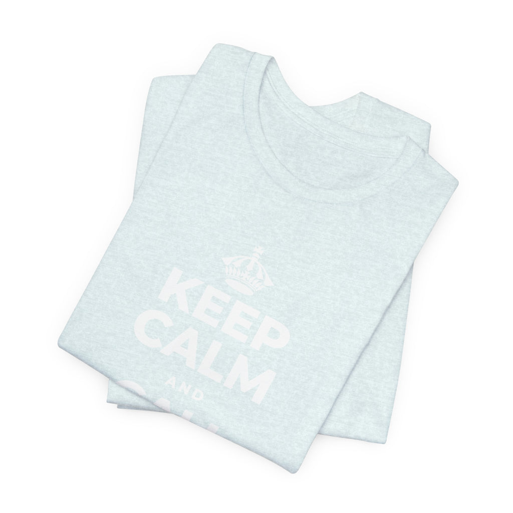 KEEP CALM AND CALL YOUR PEOPLE T-Shirt (Soft Cream–Heather Mauve)