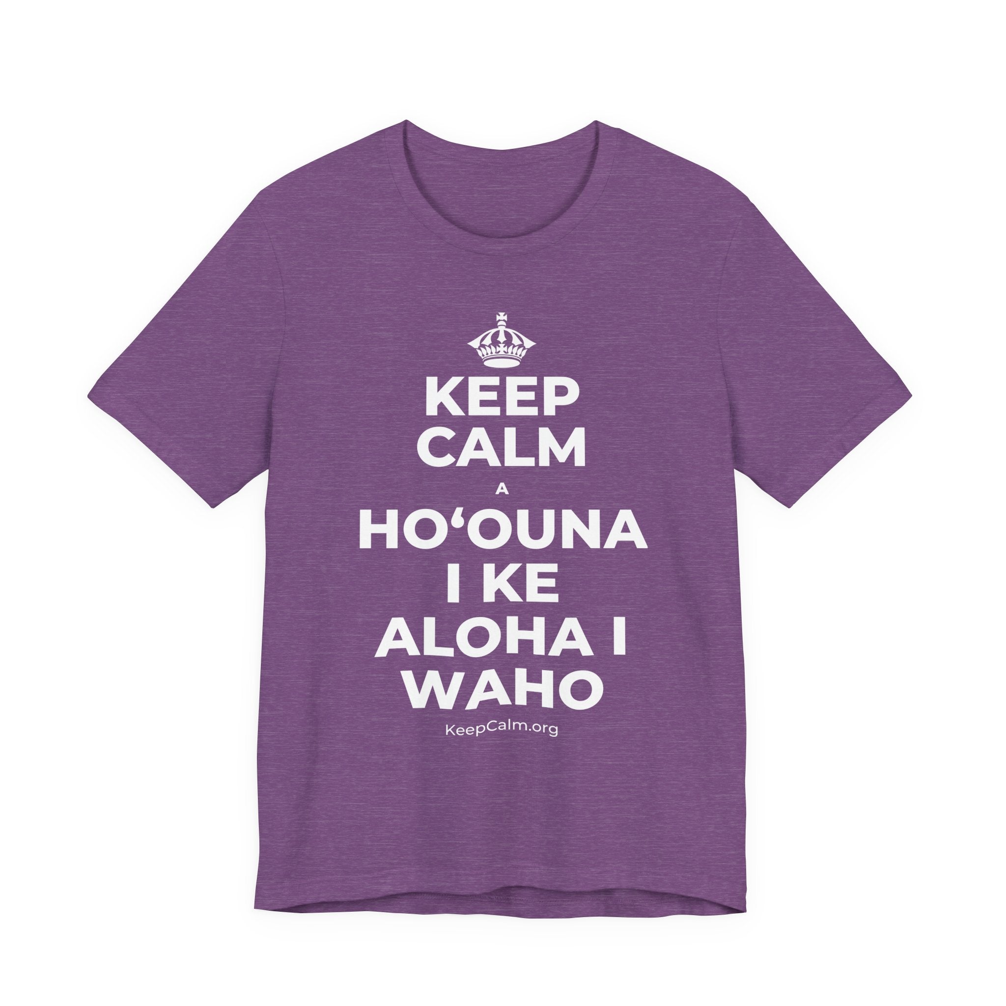 KEEP CALM A HOʻOUNA I KE ALOHA I WAHO T-Shirt (Baby Blue–Silver)