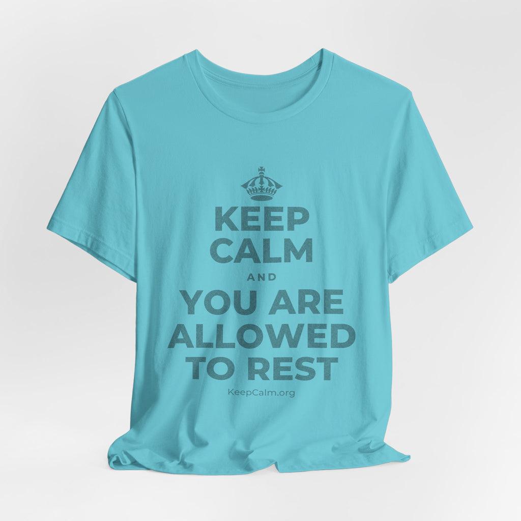 KEEP CALM AND YOU ARE ALLOWED TO REST T-Shirt (Soft Cream–Heather Mauve)
