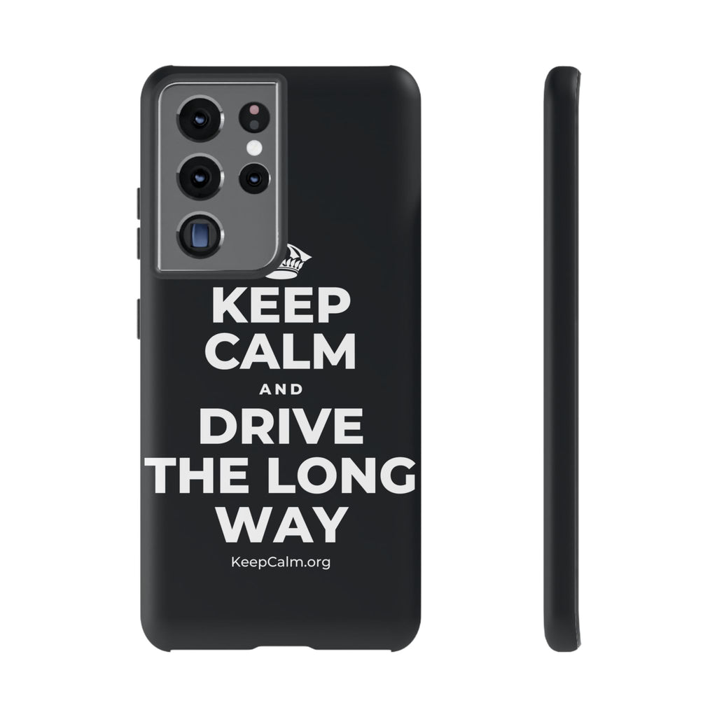KEEP CALM AND DRIVE THE LONG WAY Phone Case (Dark)