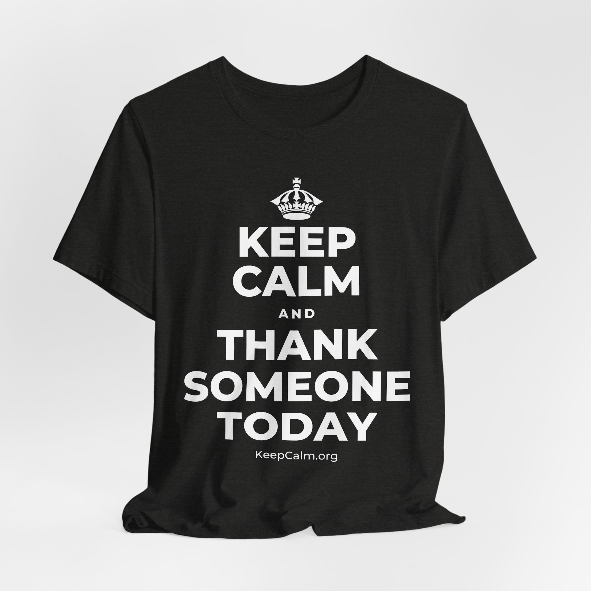 KEEP CALM AND THANK SOMEONE TODAY T-Shirt (Soft Cream–Heather Mauve)