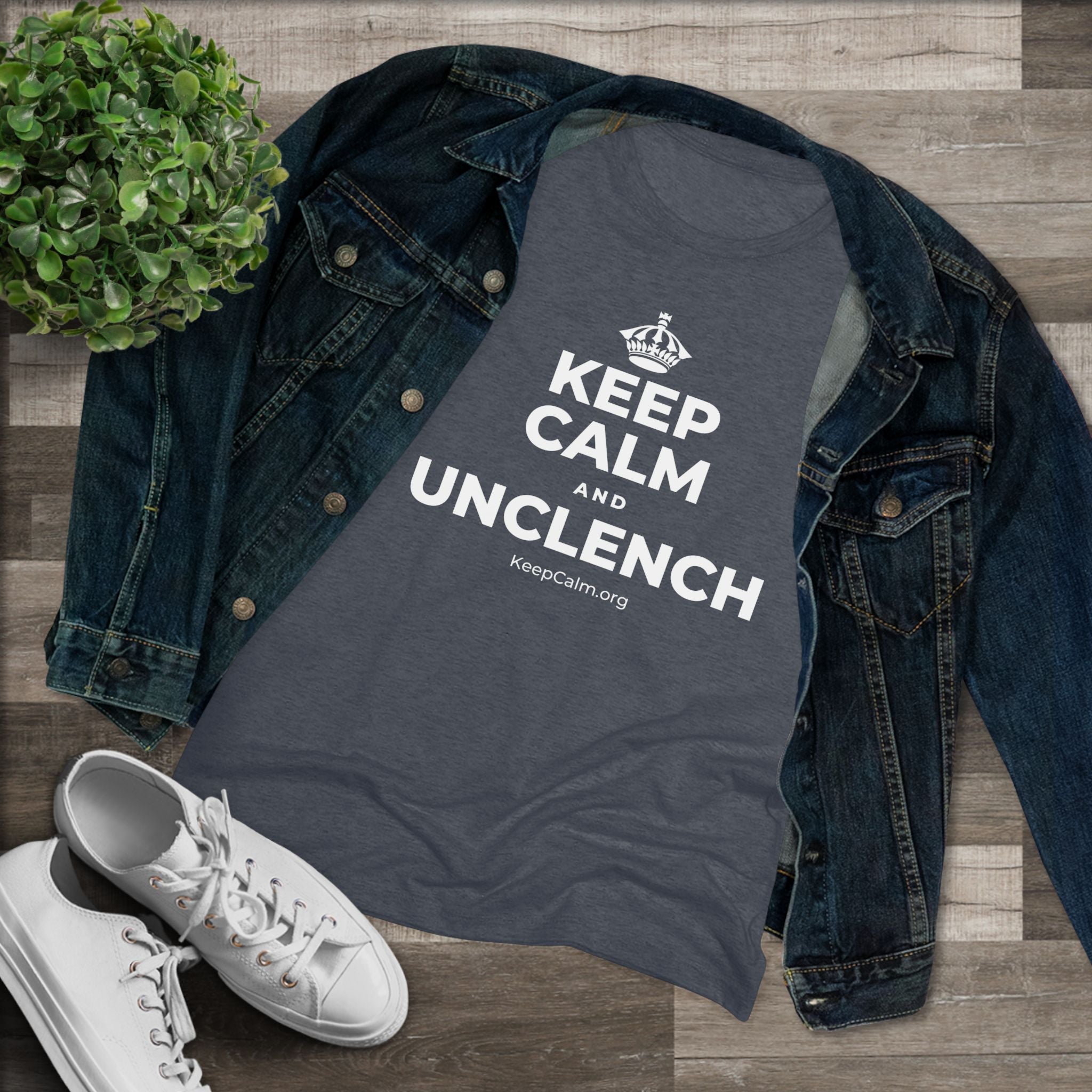 KEEP CALM AND UNCLENCH Women's Tri-Blend Tee
