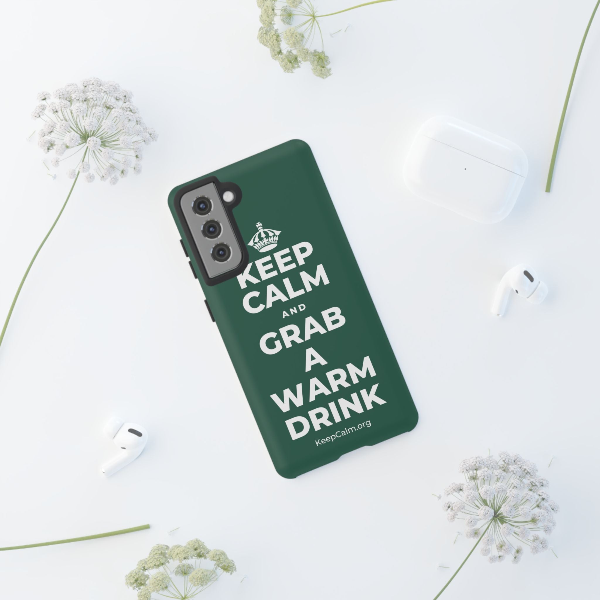 KEEP CALM AND GRAB A WARM DRINK Phone Case