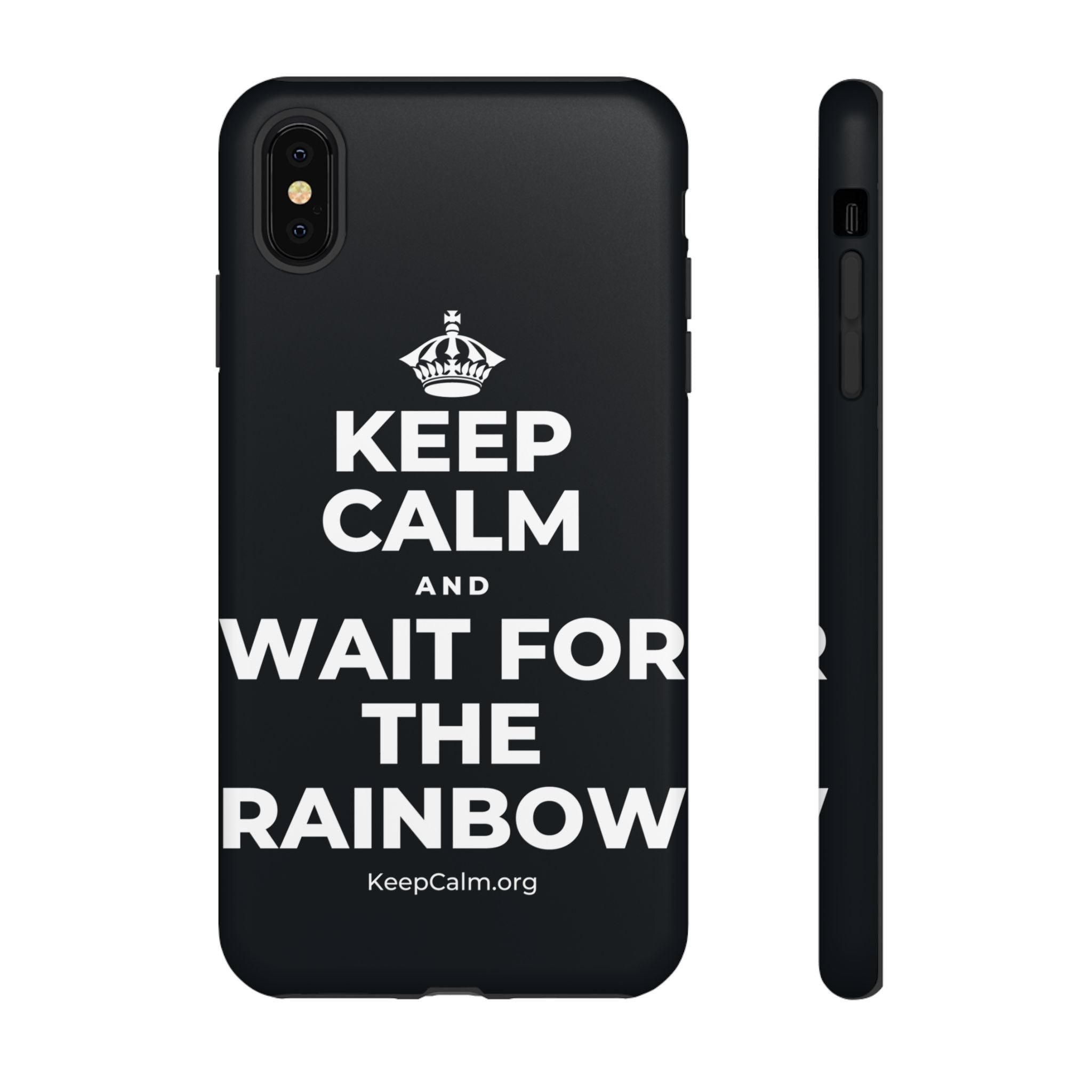 KEEP CALM AND WAIT FOR THE RAINBOW Phone Case (Dark)