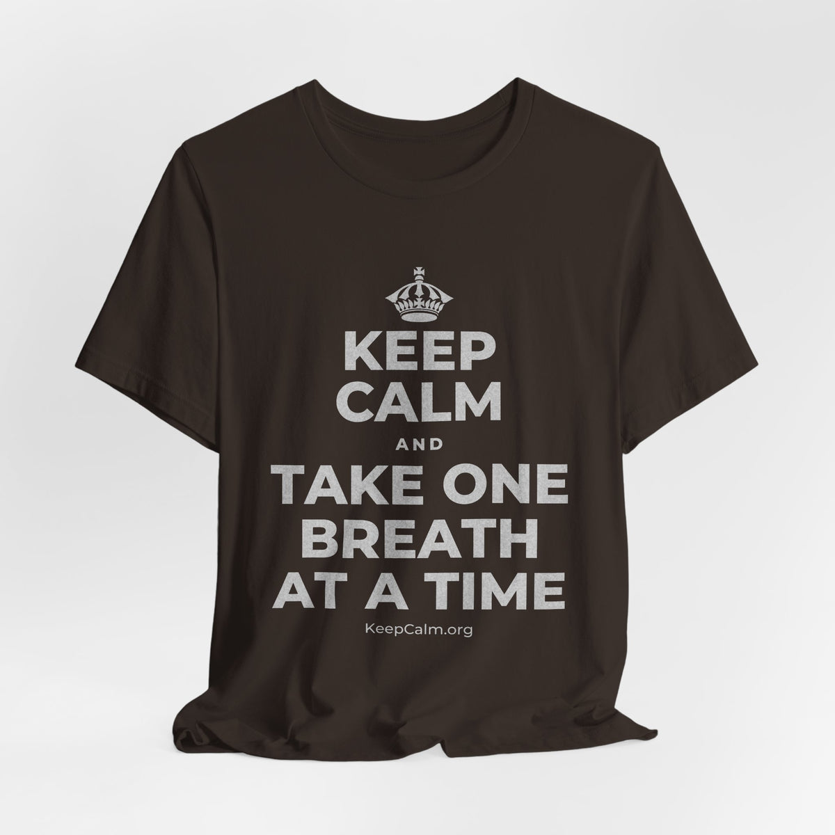 KEEP CALM AND TAKE ONE BREATH AT A TIME T-Shirt (Soft Cream–Heather Mauve)