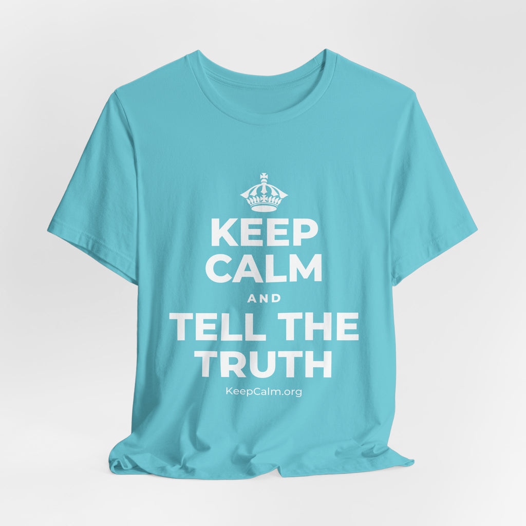 KEEP CALM AND TELL THE TRUTH T-Shirt (Soft Cream–Heather Mauve)