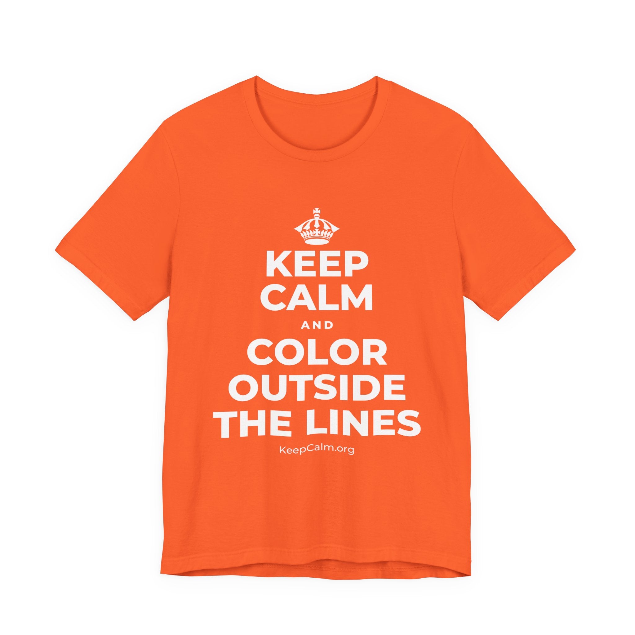 KEEP CALM AND COLOR OUTSIDE THE LINES T-Shirt (Baby Blue–Silver)