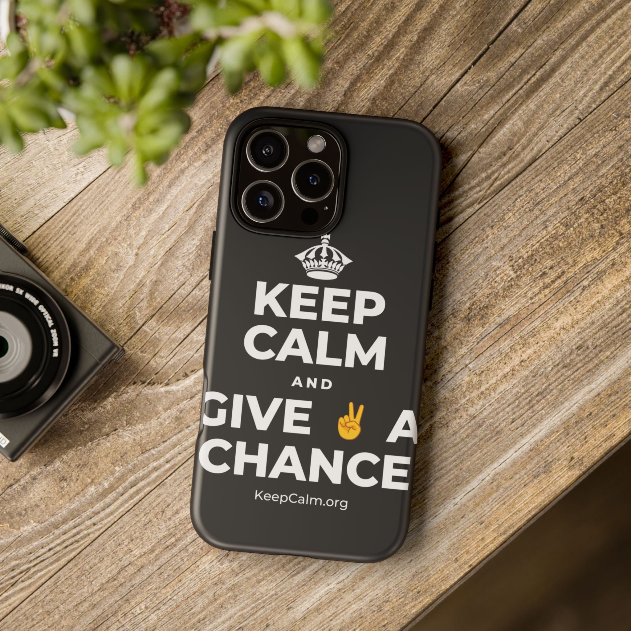 KEEP CALM AND GIVE ✌️ A CHANCE Phone Case (Dark)
