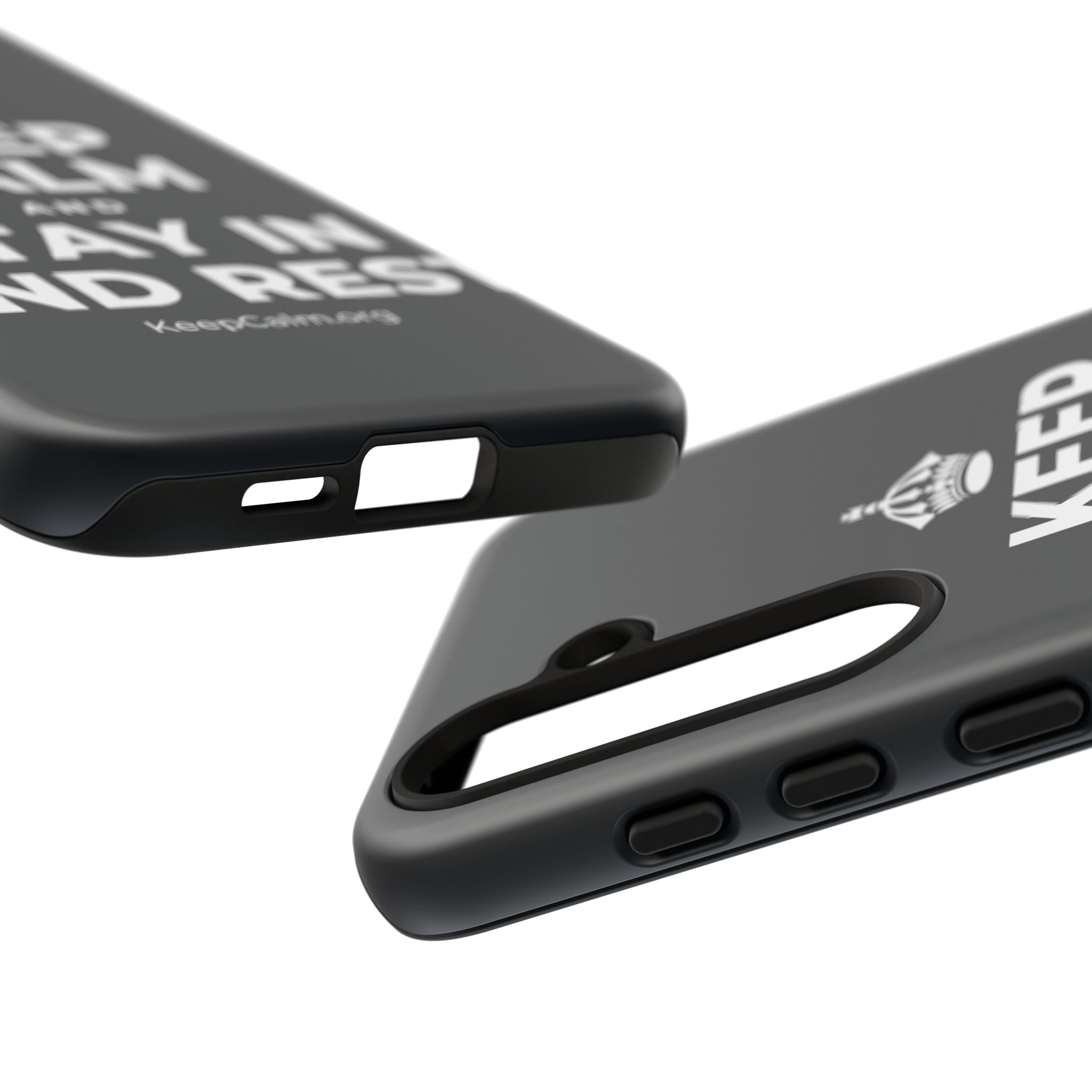 KEEP CALM AND STAY IN AND REST Phone Case (Dark)