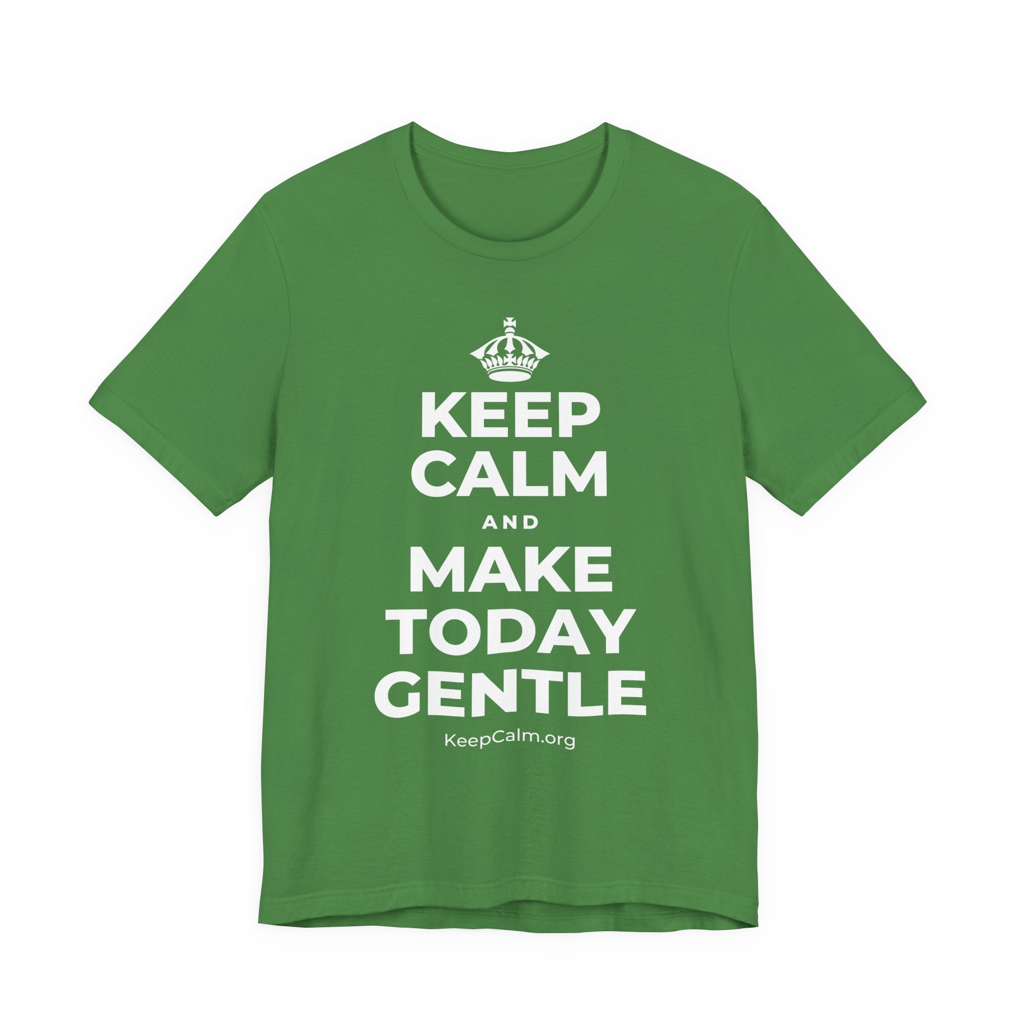 KEEP CALM AND MAKE TODAY GENTLE T-Shirt (Baby Blue–Silver)
