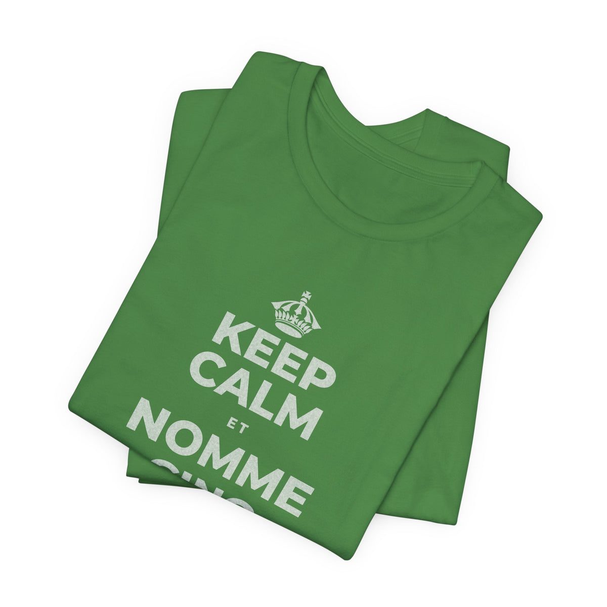 KEEP CALM ET NOMME CINQ CHOSES QUE TU VOIS T-Shirt (Baby Blue–Silver)