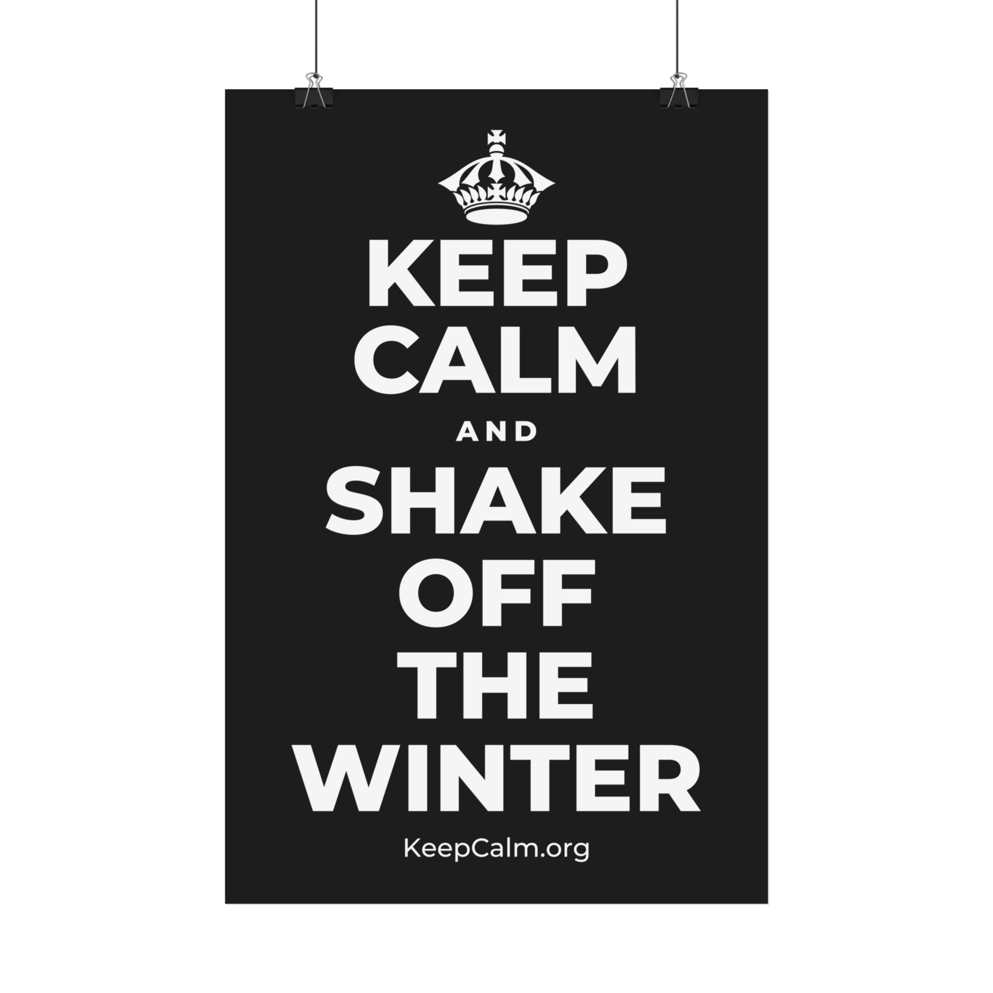KEEP CALM AND SHAKE OFF THE WINTER Satin Poster
