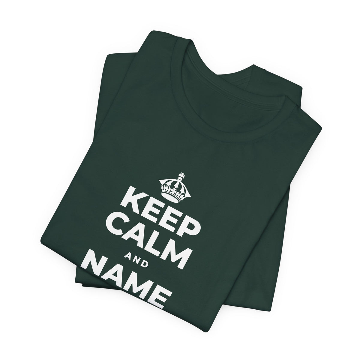 KEEP CALM AND NAME THREE GOOD THINGS T-Shirt (White–Asphalt)