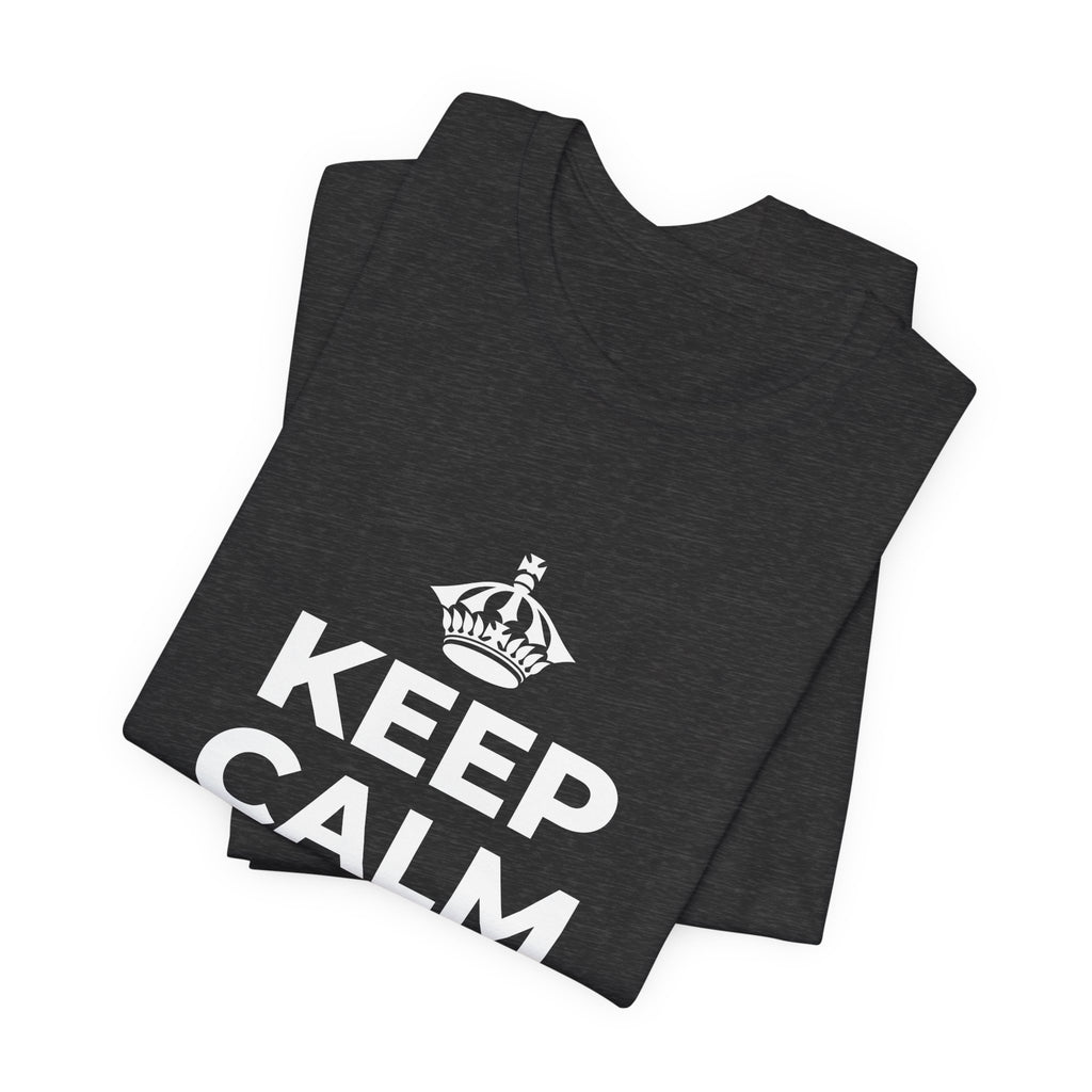 KEEP CALM AND LOCK IN T-Shirt (White–Asphalt)