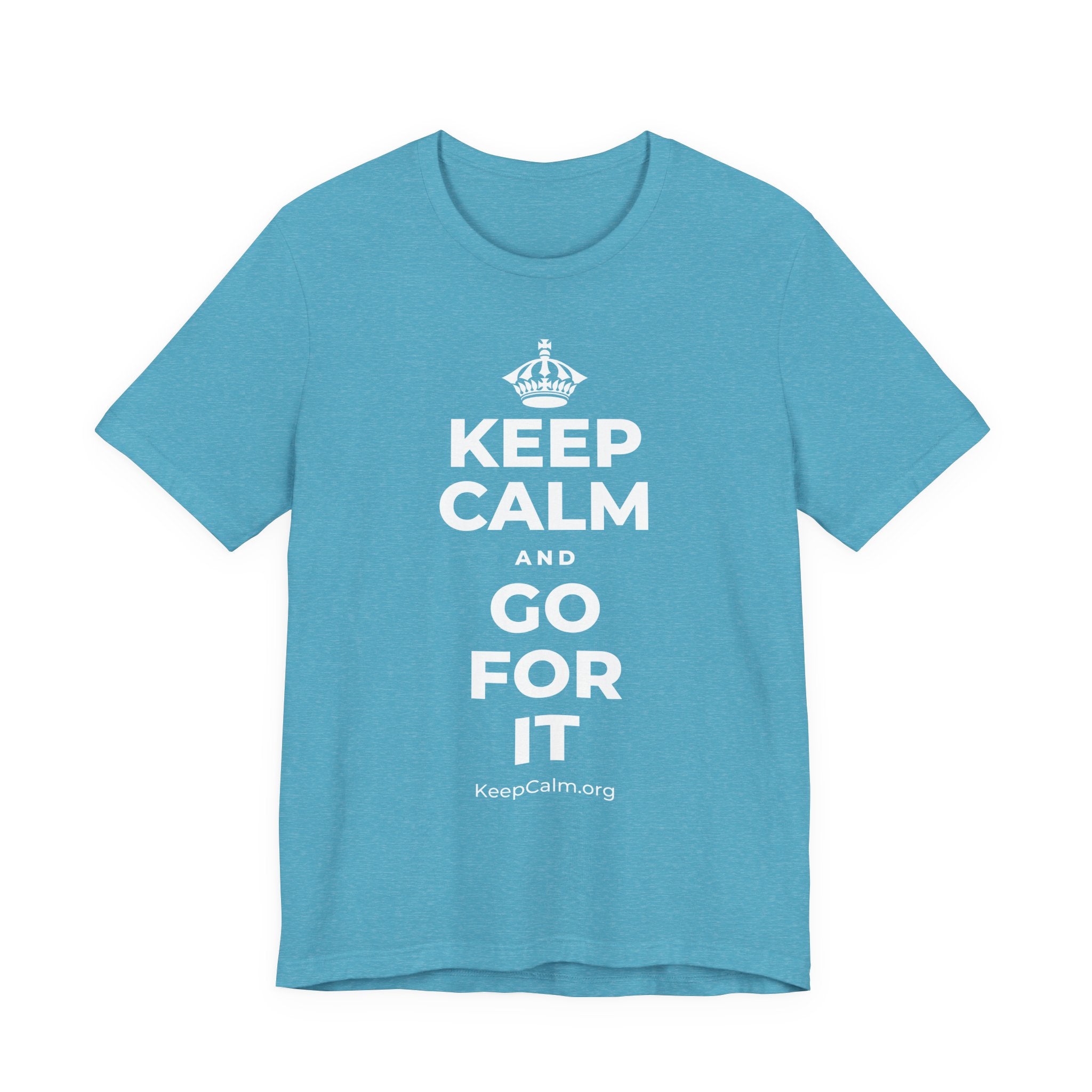KEEP CALM AND GO FOR IT T-Shirt (Soft Cream–Heather Mauve)