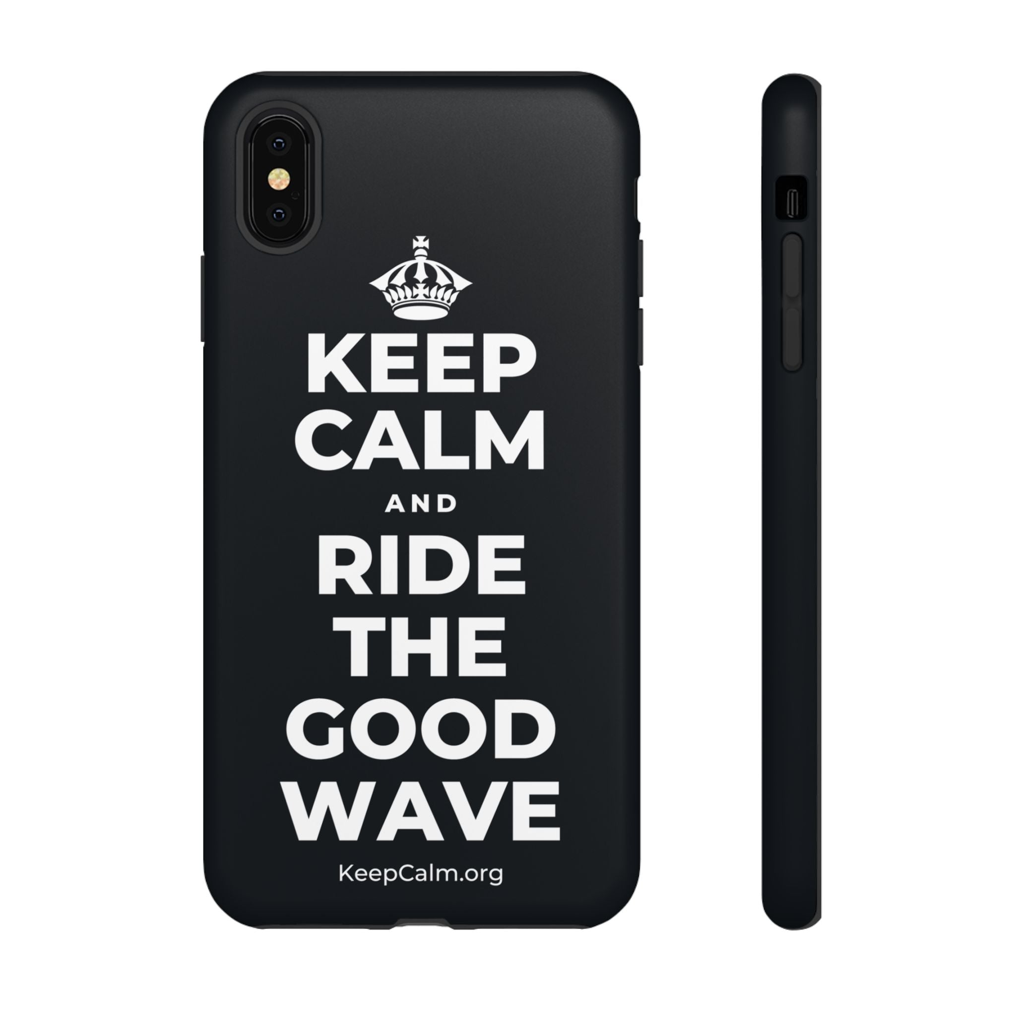KEEP CALM AND RIDE THE GOOD WAVE Phone Case (Dark)