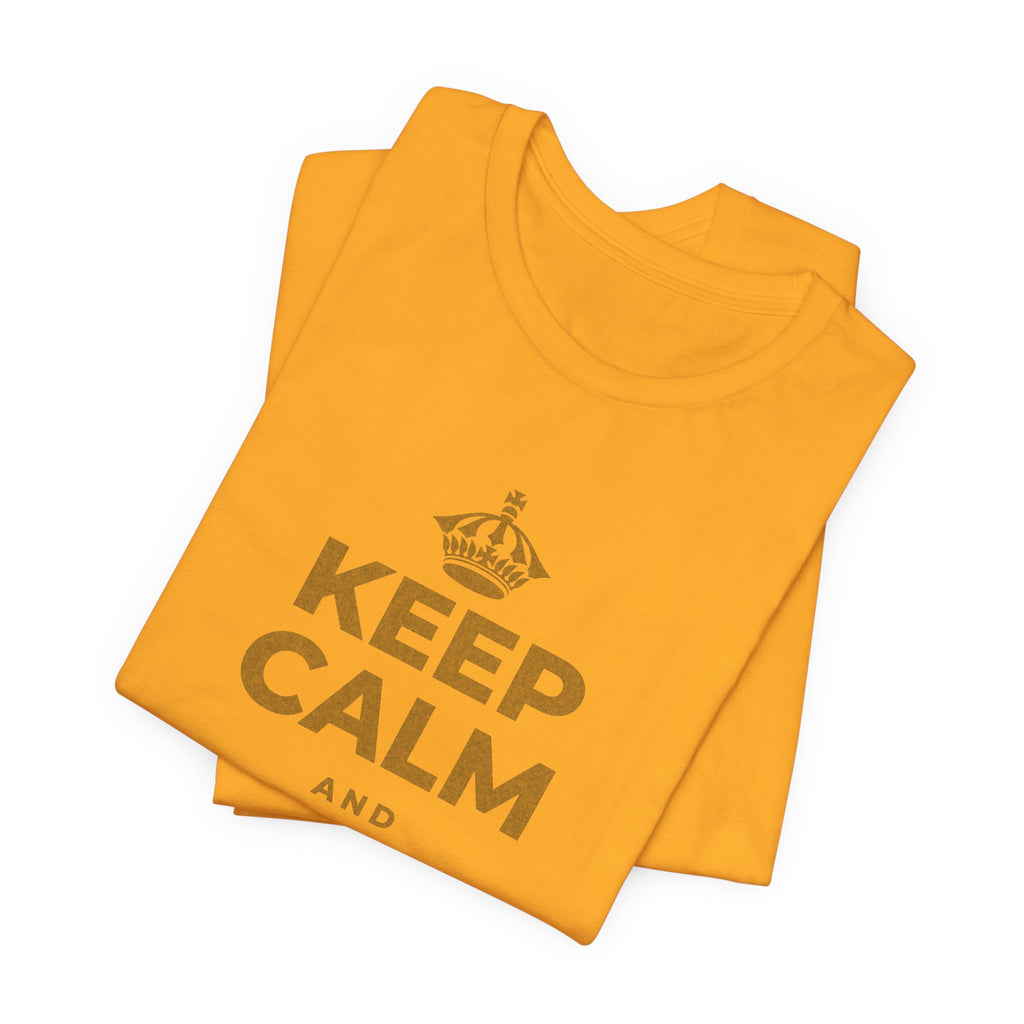 KEEP CALM AND FIND THE WATER T-Shirt (Baby Blue–Silver)