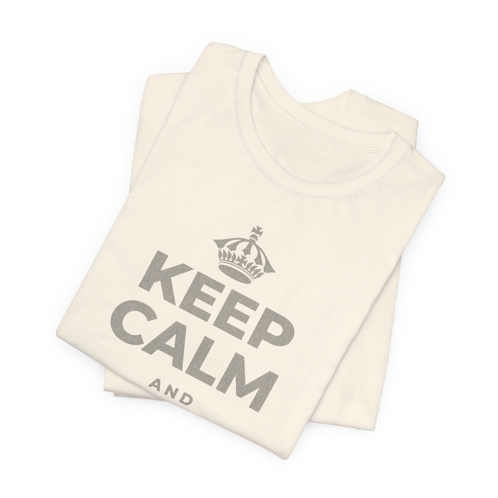 KEEP CALM AND انعم بالشمس T-Shirt (White–Asphalt)